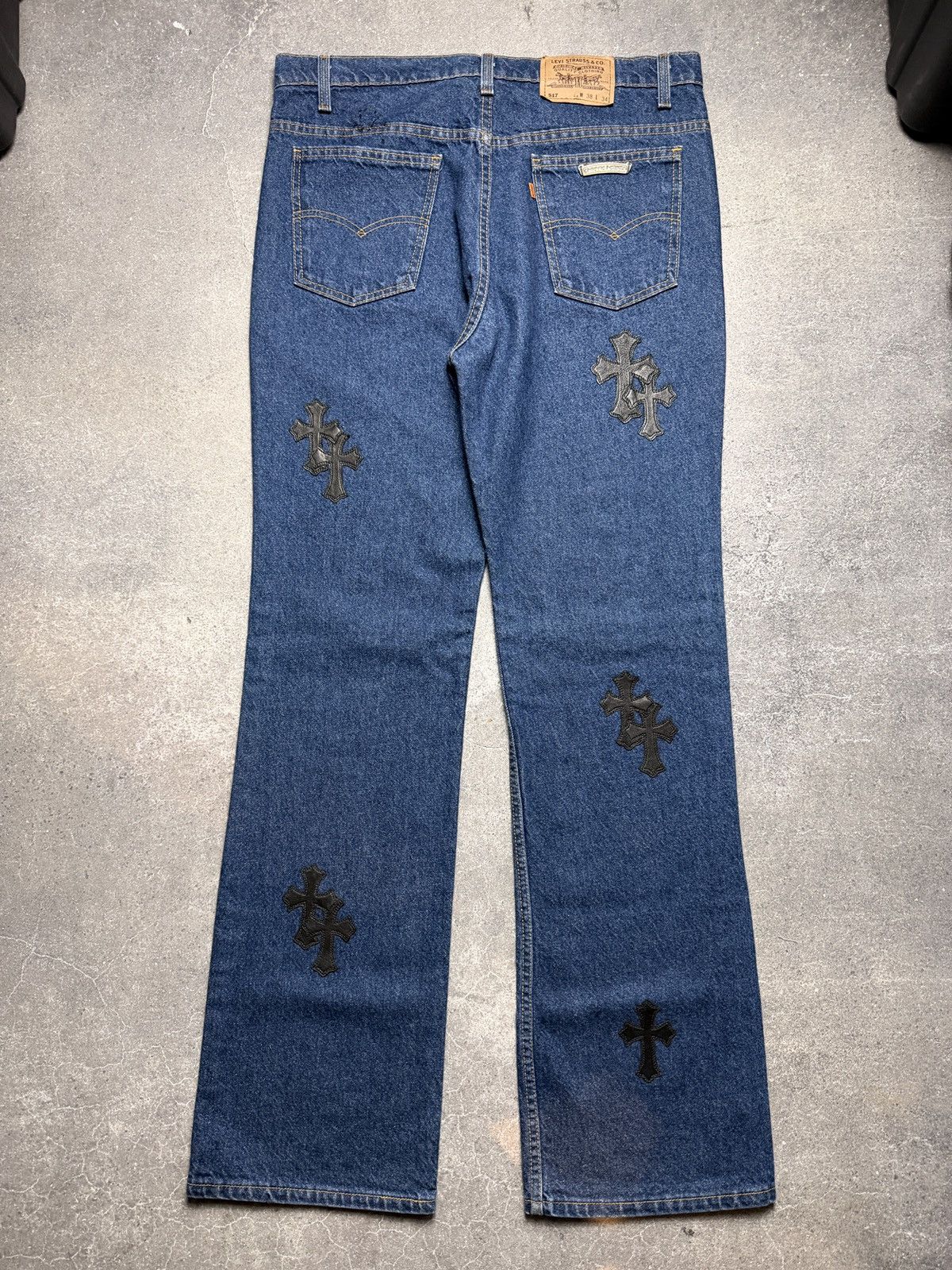 Chrome Hearts Chrome Hearts Levis 517 Cross Patch Dark Wash Jeans Size US 36 / EU 52 - 8 Thumbnail