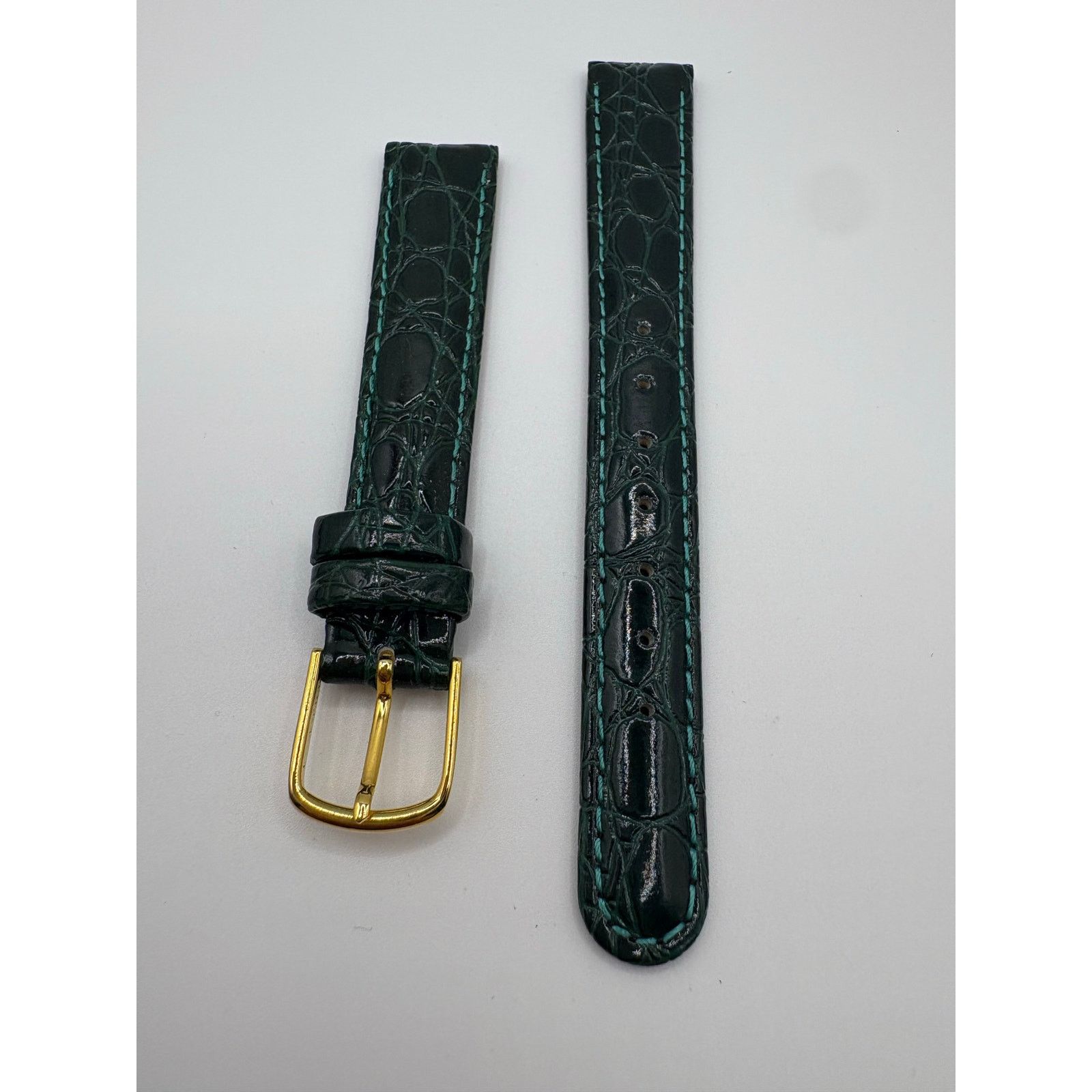 Other Hadley-Roma 14mm Green Croc-Grain Genuine Leather WatchStrap Size ONE SIZE - 1 Thumbnail