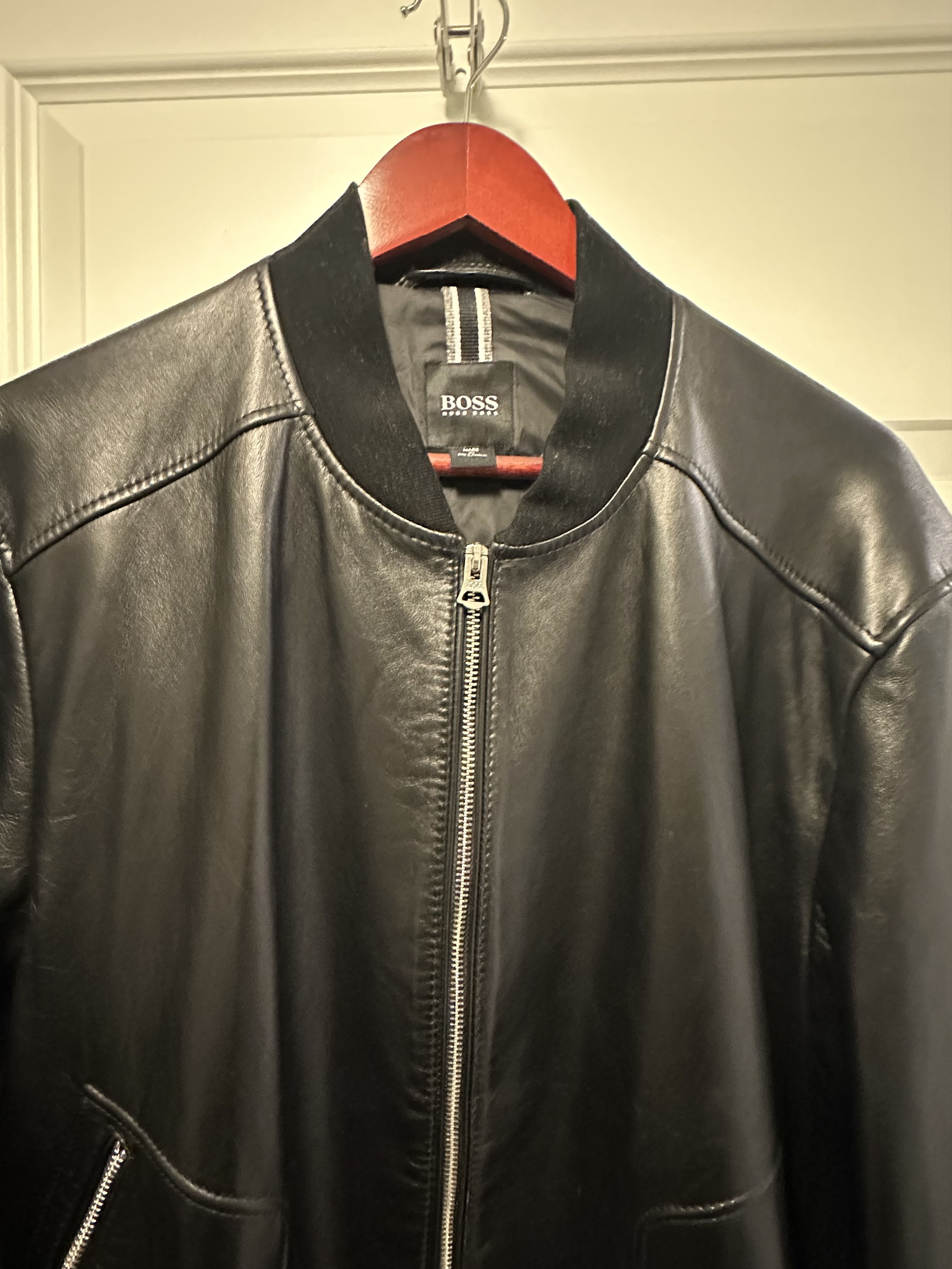 Hugo Boss Leather Jacket Size US L / EU 52-54 / 3 - 2 Thumbnail