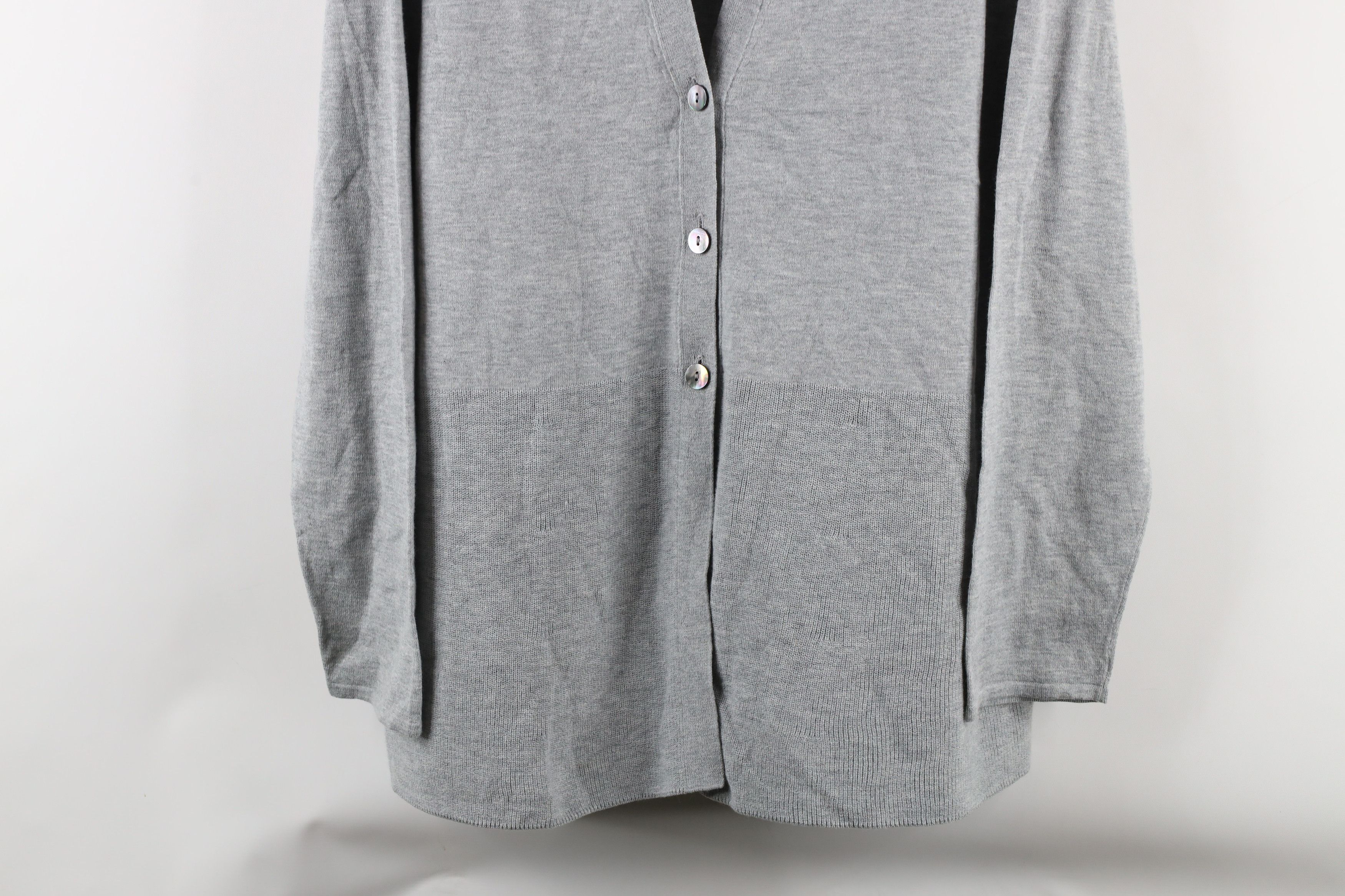 Vintage New J Jill Rayon Blend Knit Cardigan Sweater Heather Gray Size L / US 10 / IT 46 - 3 Thumbnail