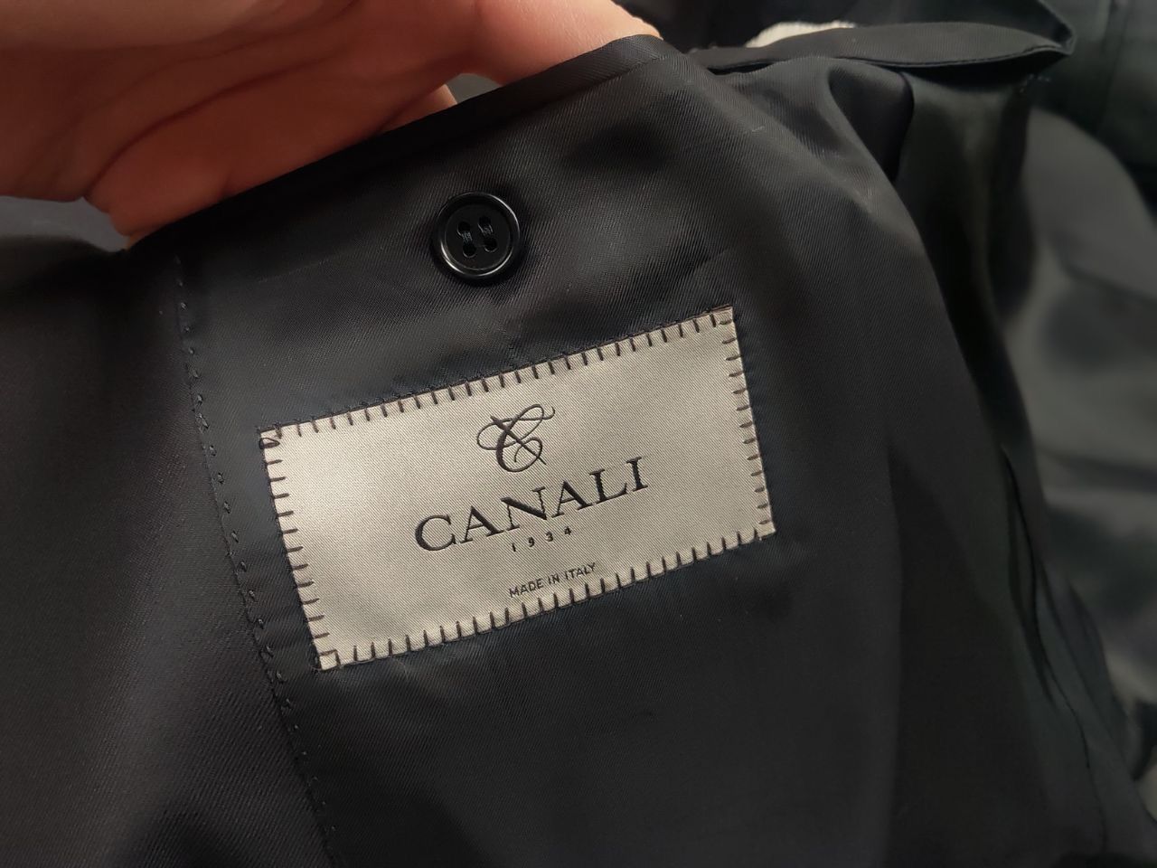 Canali Canali Italy Design 2 buton Business Classic Suit Black wool Size 50R - 17 Thumbnail
