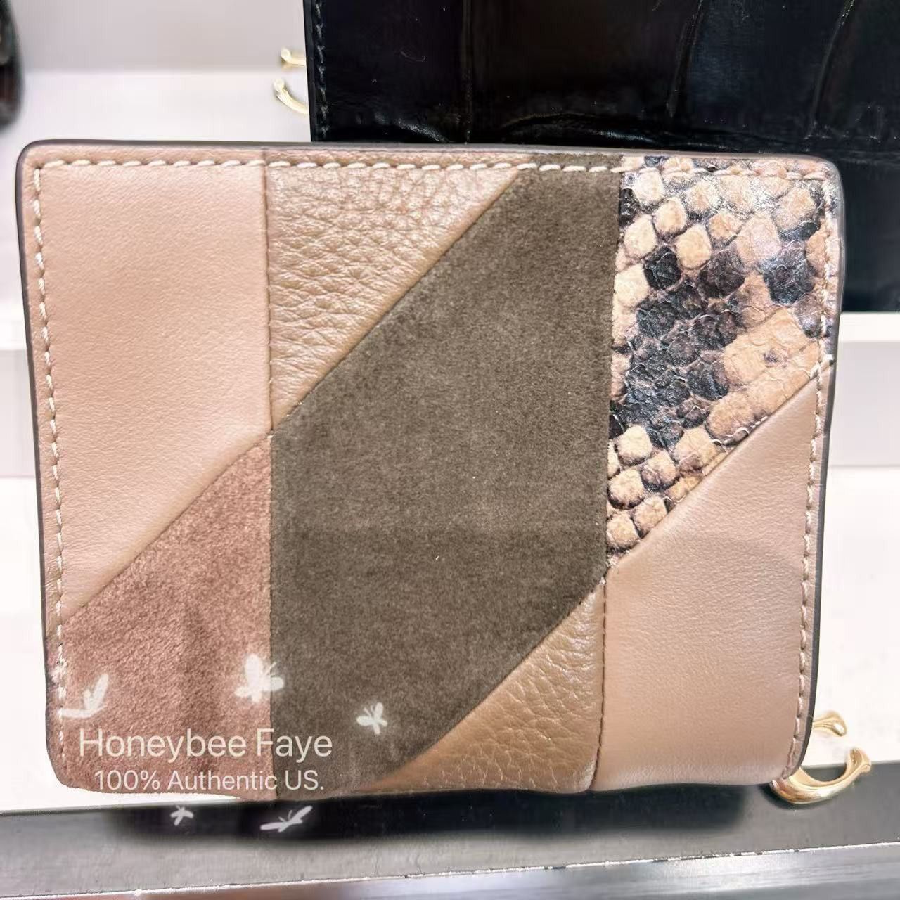Snap Wallet With Patchwork And Snake Print CCR27