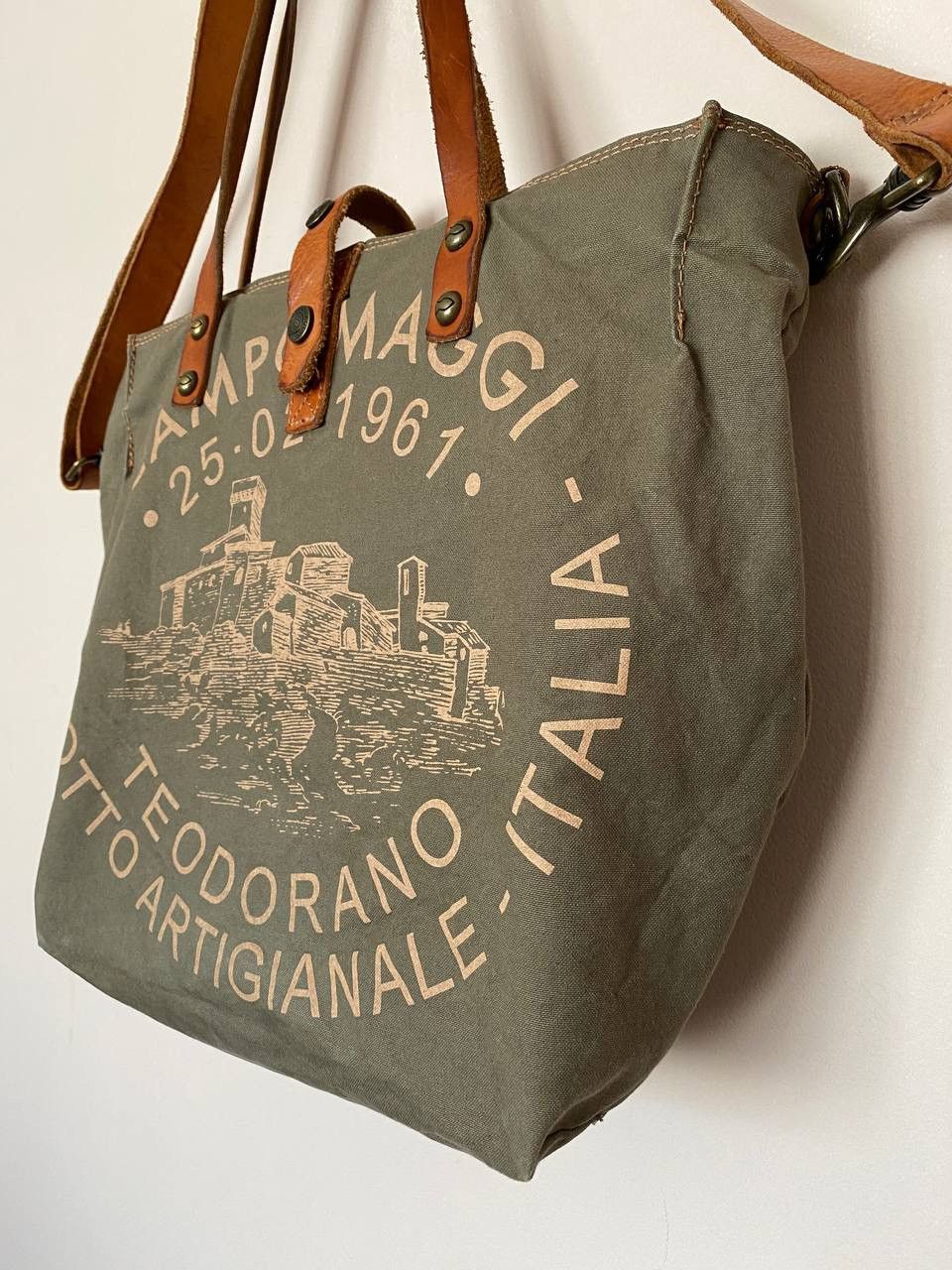 Vintage Campomaggi Teodorano Canvas/Leather Tote Shoulder Bag Size ONE SIZE - 3 Thumbnail