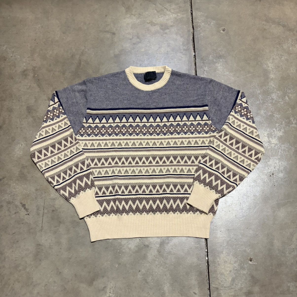 Vintage Vintage Fair Isle Striped Sweater Geometric Gary Reed 80s Size US L / EU 52-54 / 3 - 6 Thumbnail