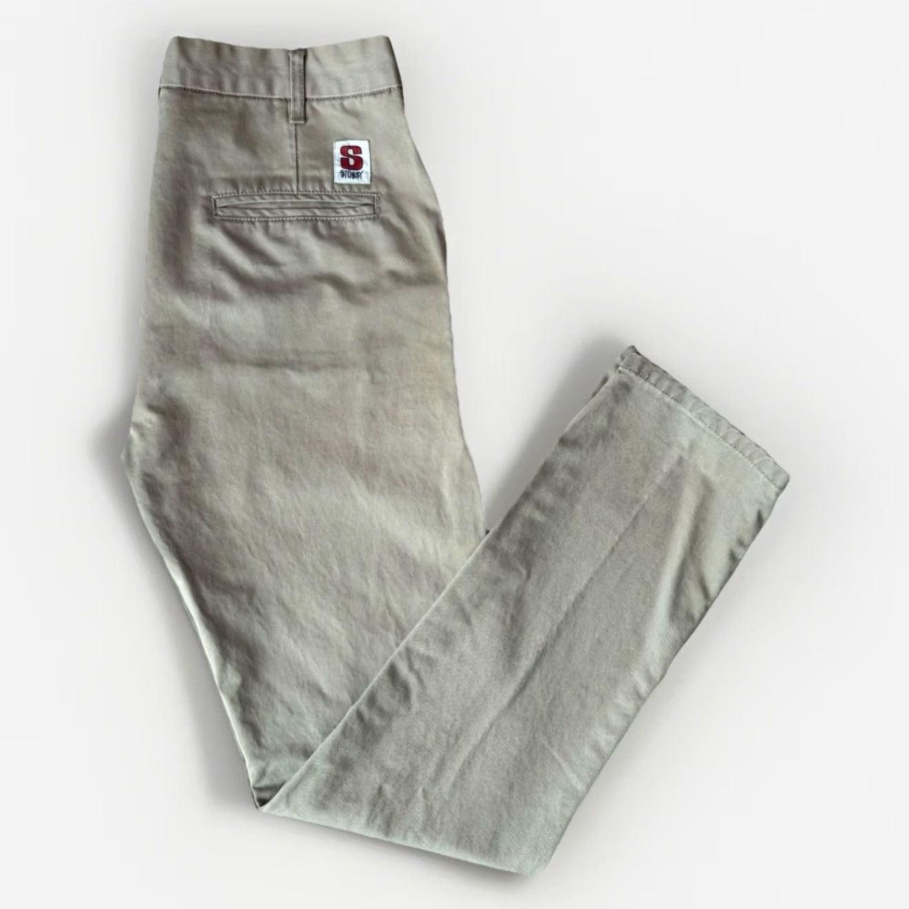 Vintage VINTAGE Stussy Chino Pants 30 Khaki Minimalist Streetwear Los Angeles Skater Pants mens Regular Straight Beige Cotton 5-Pocket Logo Garm Cord? Size US 30 / EU 46 - 2 Thumbnail
