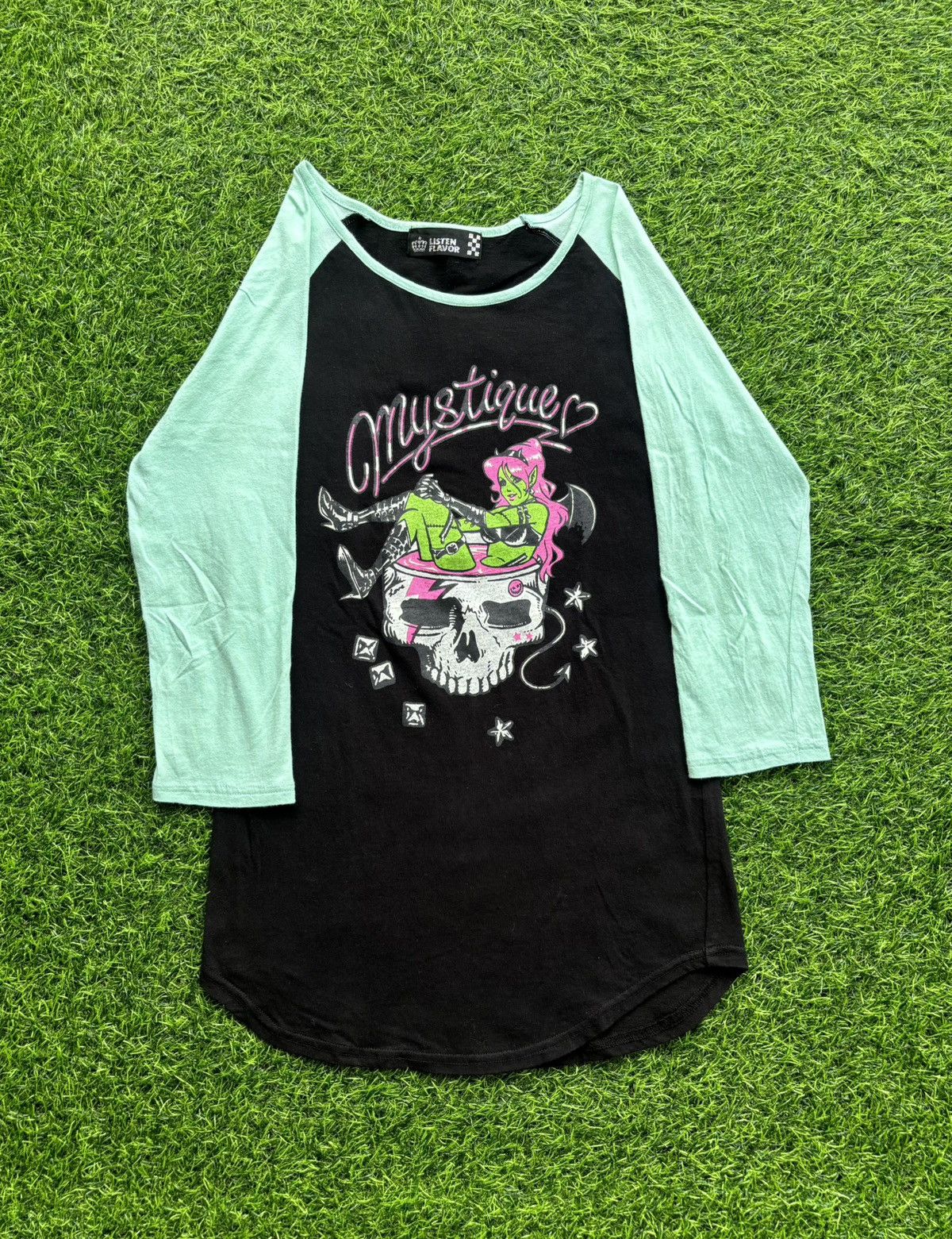 Hysteric Glamour Y2k Listen Flavor Skull Punk Style Raglan Size US S / EU 44-46 / 1 - 1 Thumbnail