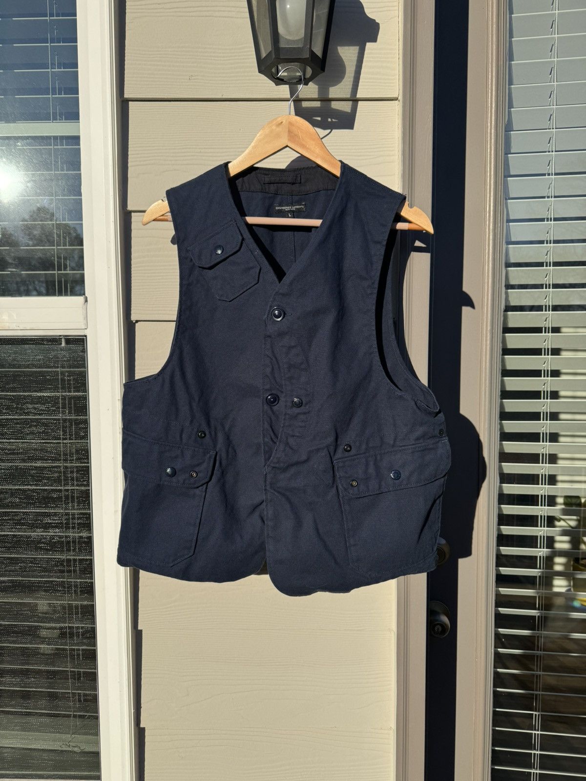 Engineered Garments Navy Canvas Vest FW17 Size US L / EU 52-54 / 3 - 1 Thumbnail