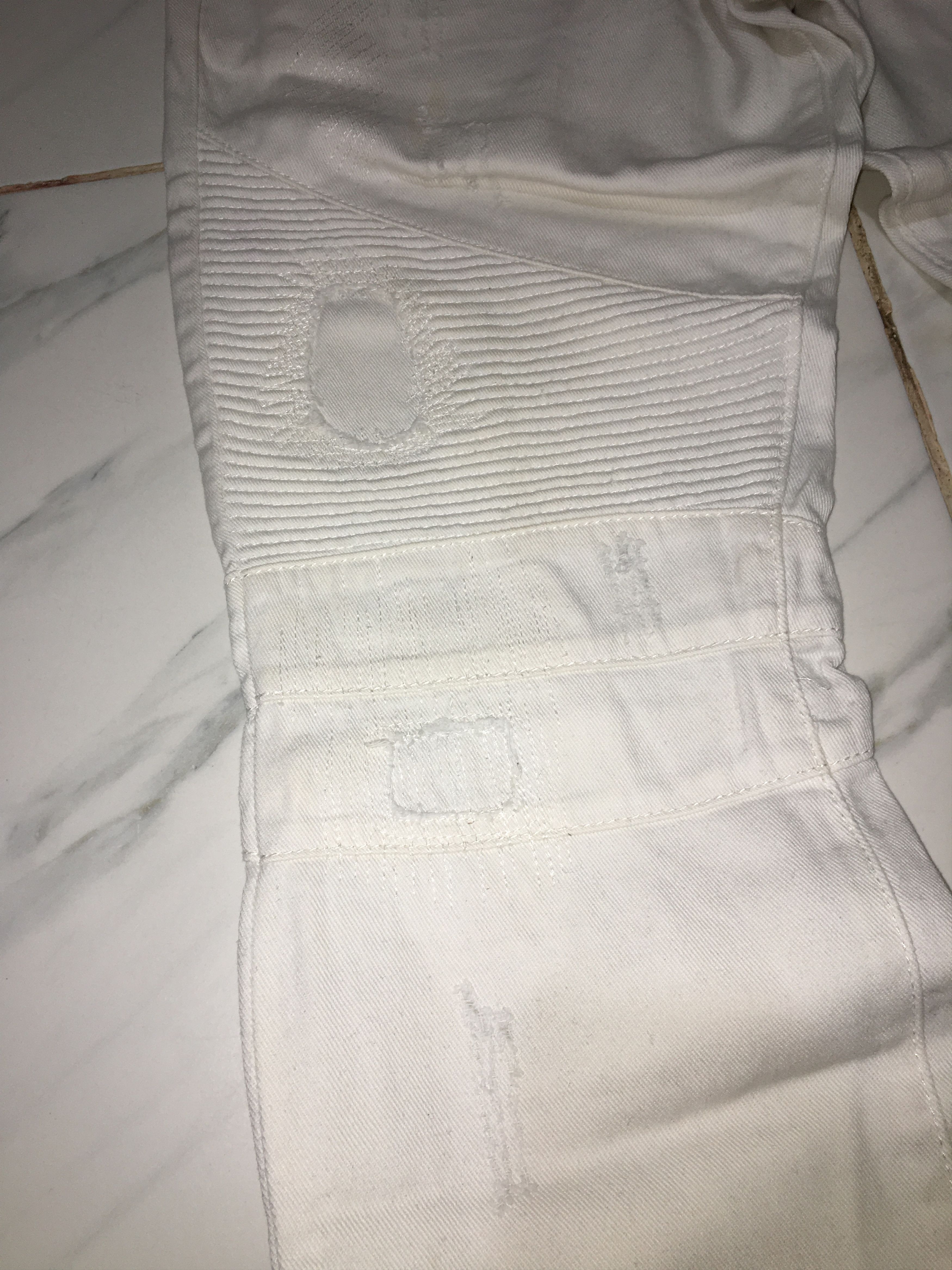 In The Attic In The Attic Biker White Denim Pants Size US 29 - 11 Thumbnail