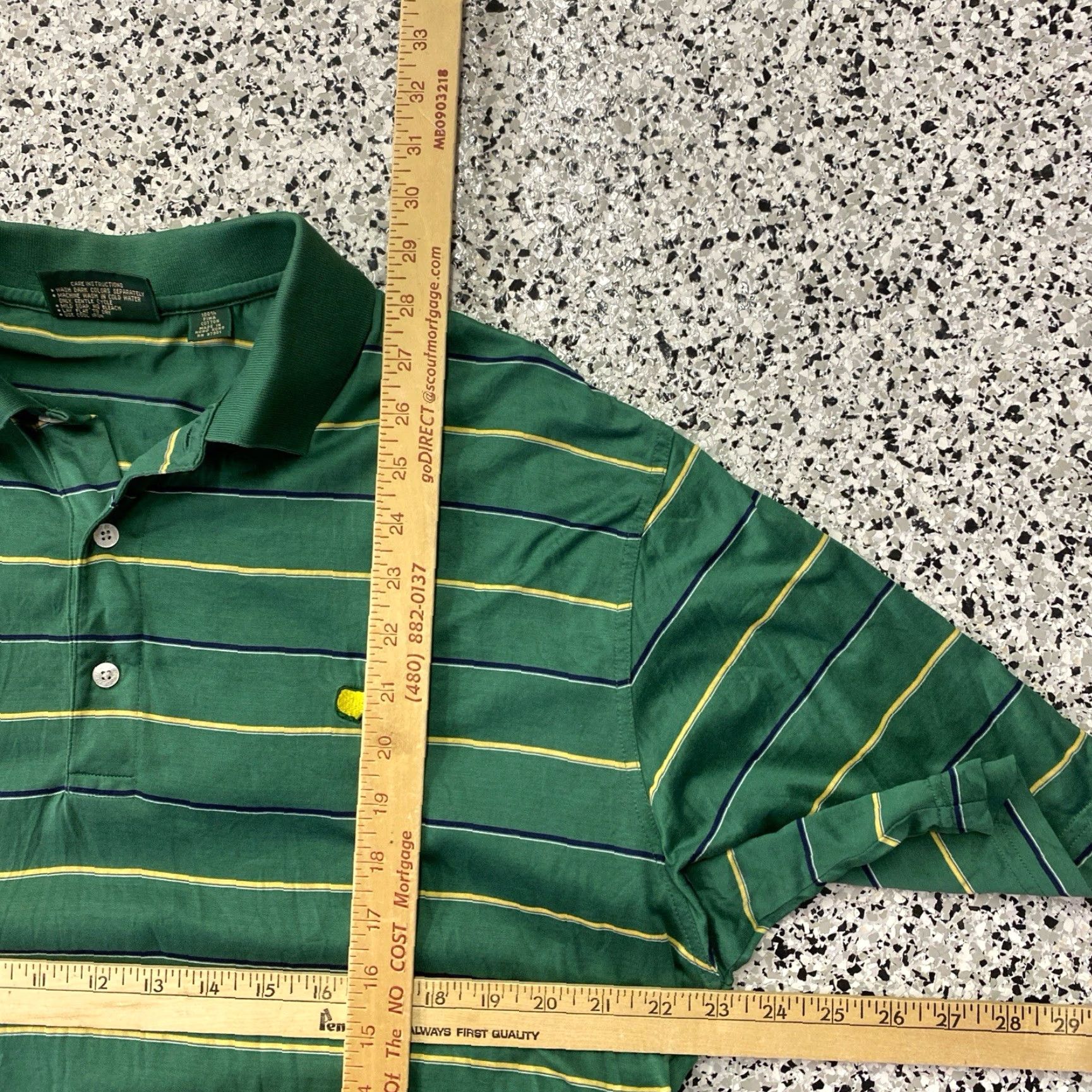 Vintage Vintage Masters Amen Corner Polo Golf Shirt Mens L Green Pima Cotton Classic Size US L / EU 52-54 / 3 - 3 Thumbnail