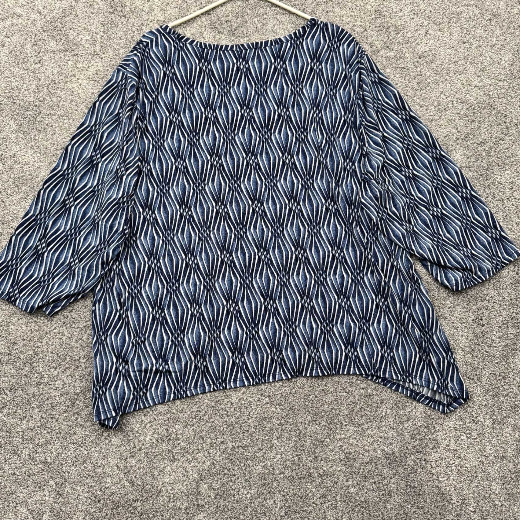 Vintage Alfred Dunner Blouse Womens 3X Plus Abstract Lagenlook Boho Flowy Buckle Blue 2010s Mens? Size XXL / US 16-18 / IT 52-54 - 5 Thumbnail