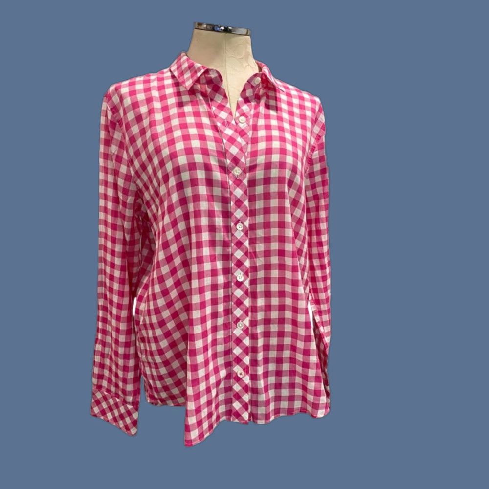 Vineyard Vines Vineyard Vines Button-Up Shirt Womens Gingham Pink White Size 12 Relaxed Fit Women Size XL / US 12-14 / IT 48-50 - 1 Thumbnail