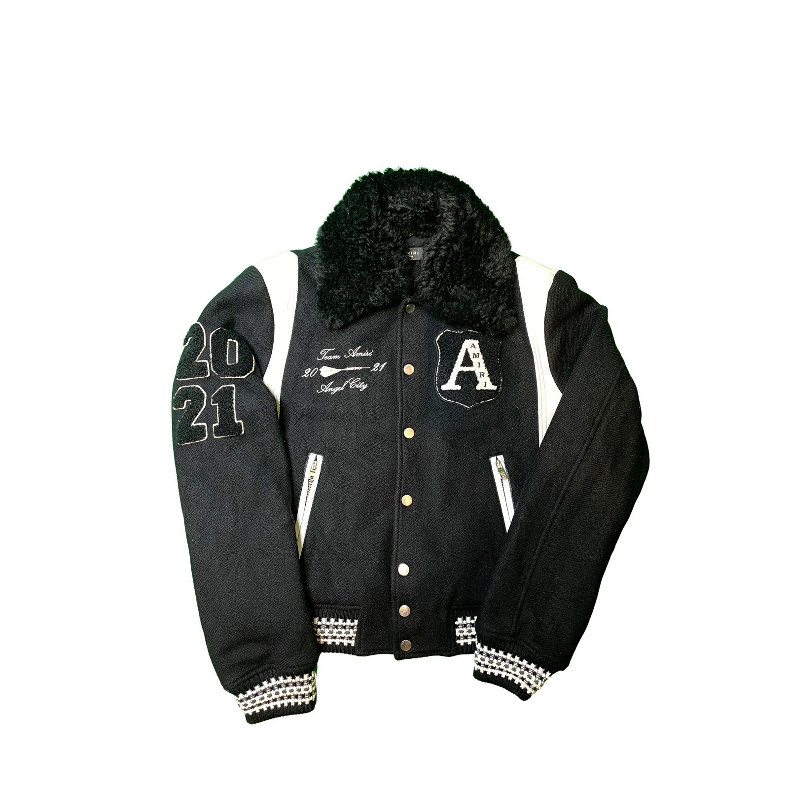 Amiri Amiri Team Varsity Black Jacket (Removable Shearling) Size US M / EU 48-50 / 2 - 1 Thumbnail