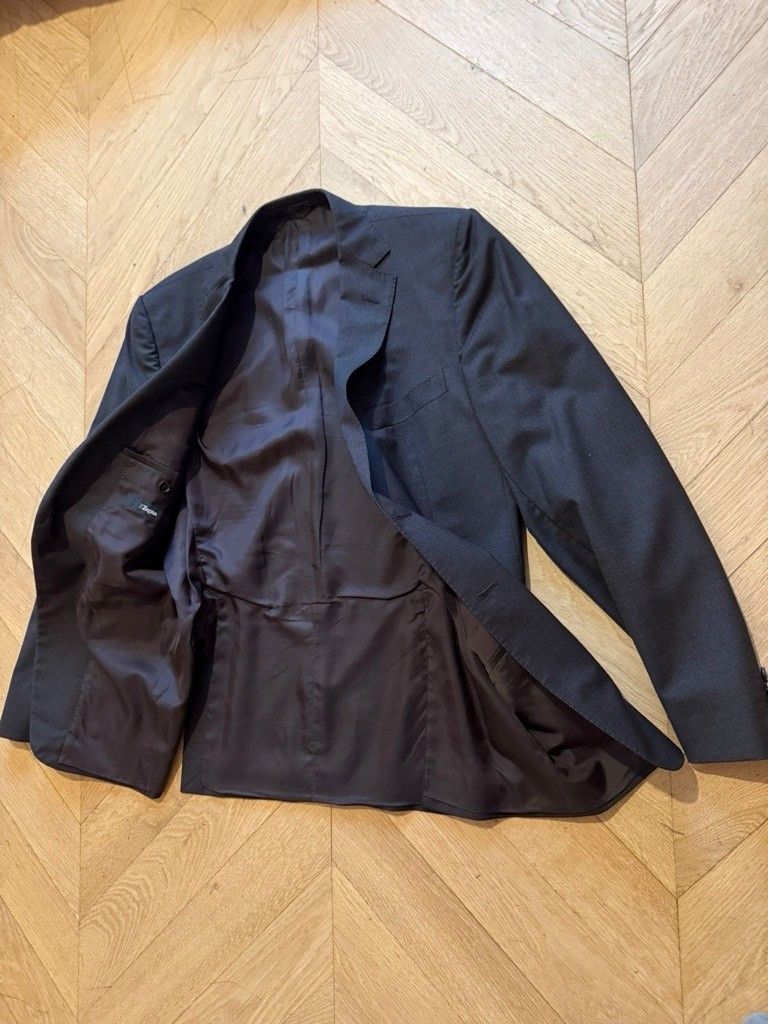 Z Zegna fine checked brown/gray blazer jacket Size 52R - 6 Thumbnail