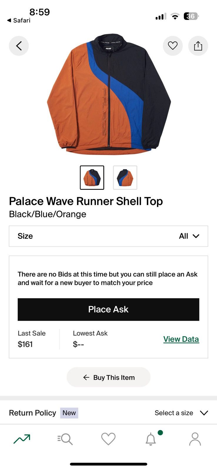 Palace Palace Wave Runner Shell Top Size US L / EU 52-54 / 3 - 2 Thumbnail