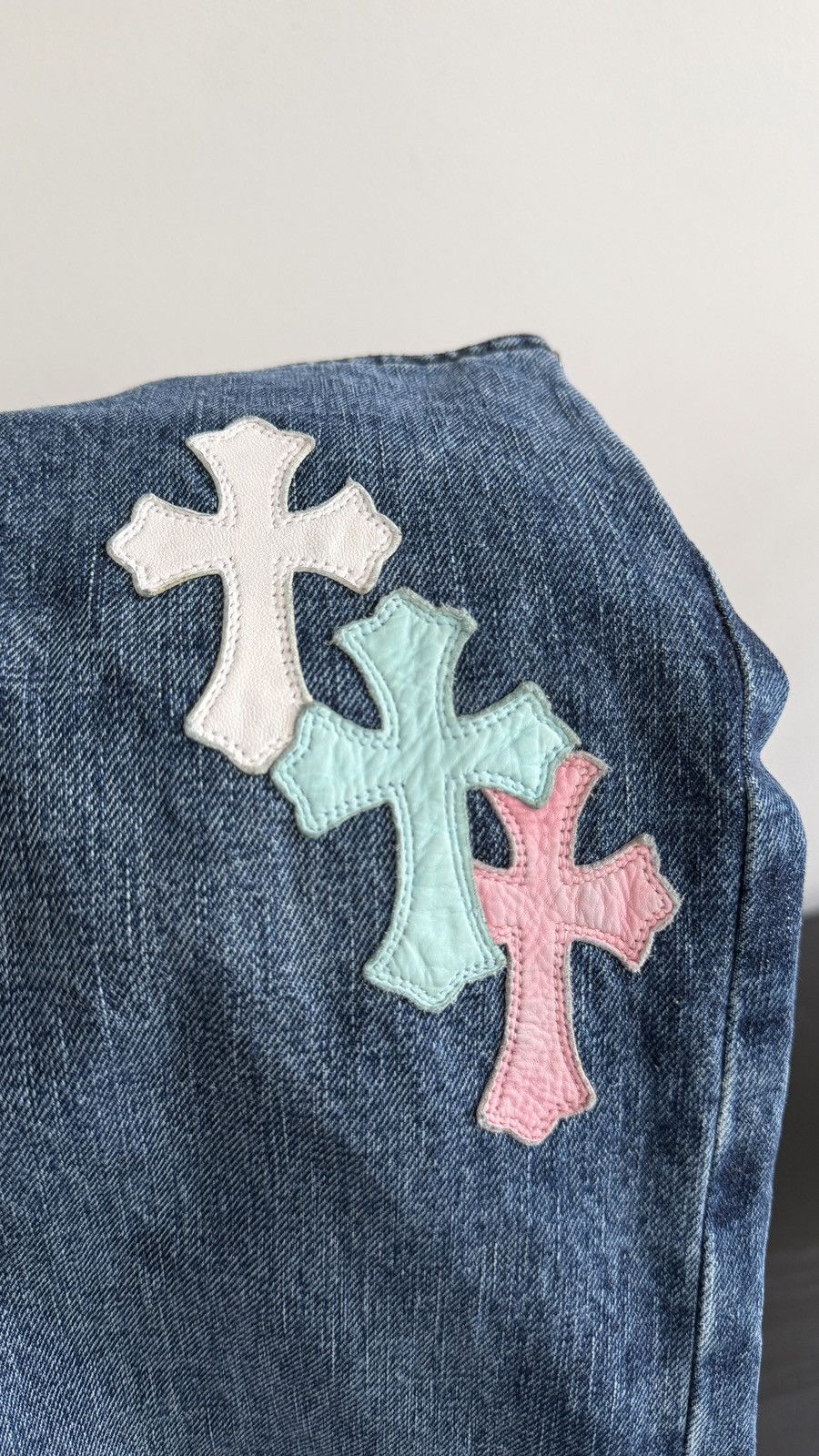 Chrome Hearts CHROME HEARTS COTTON CANDY CROSS PATCH DENIM JEANS 1/1 Size US 40 / EU 56 - 19 Thumbnail