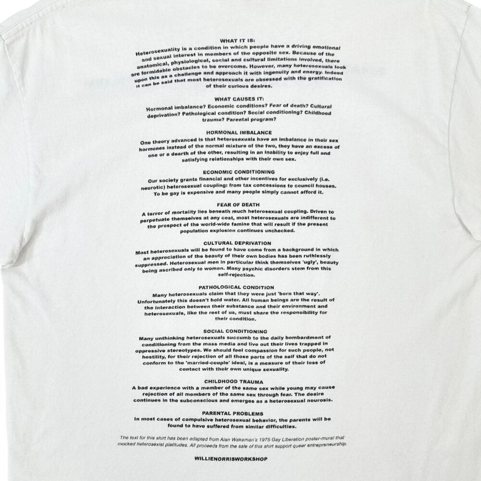 Other Willie Norris Workshop "What Is Heterosexuality?” Tee Size US S / EU 44-46 / 1 - 6 Thumbnail