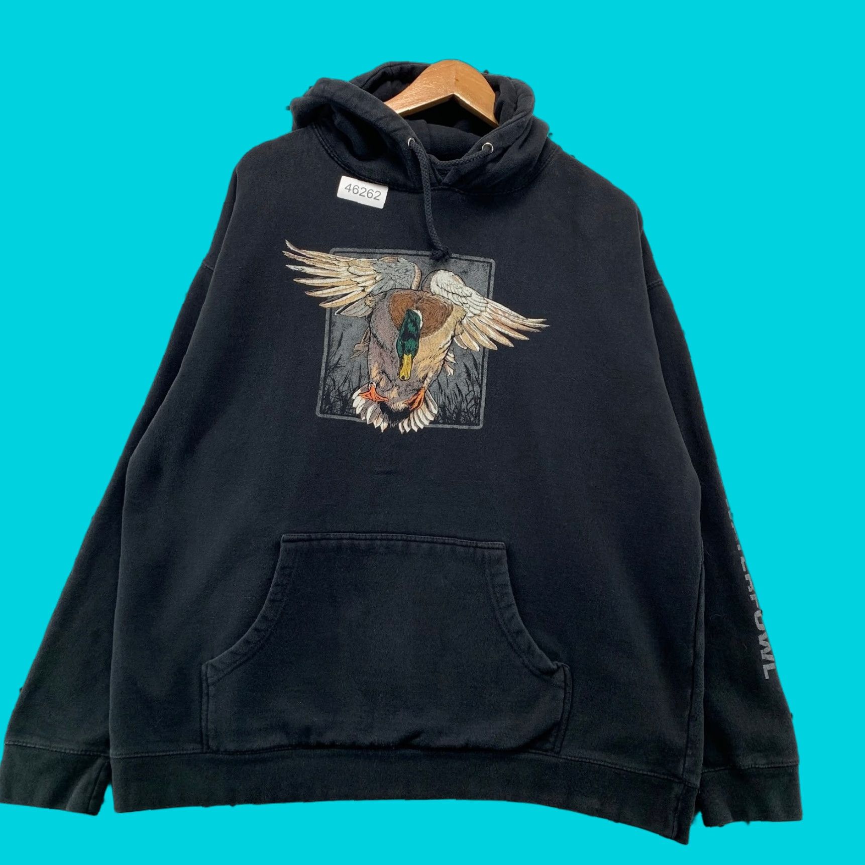 Vintage VINTAGE Dux Waterfowl Hoodie Sweatshirt Mens XL Black Duck Mallard Outdoor Fleece Size US XL / EU 56 / 4 - 1 Thumbnail
