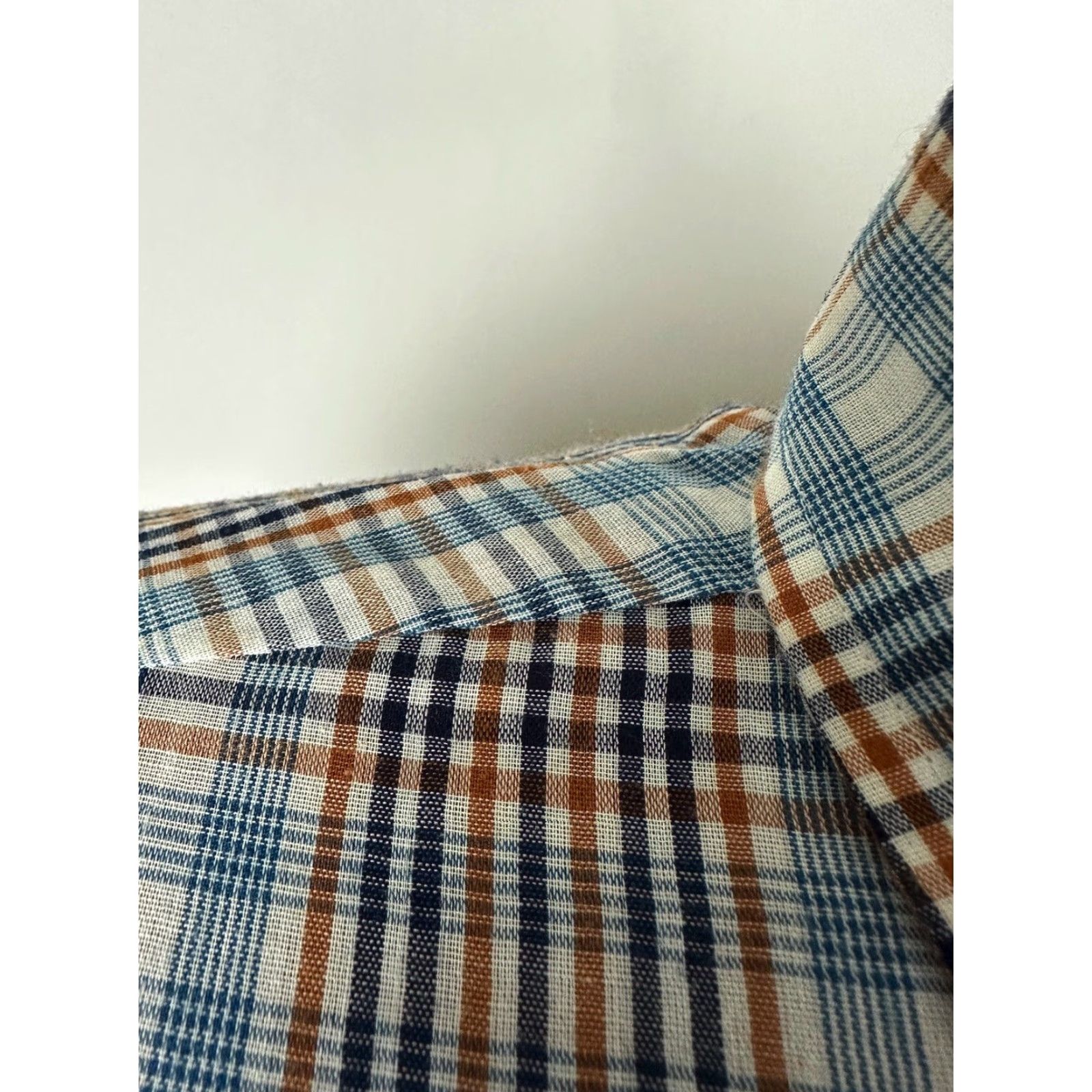 Sears VINTAGE Sears Perma-Prest Shirt Men XL Slim Plaid Long Sleeve Button Up Blue Size US XL / EU 56 / 4 - 5 Thumbnail