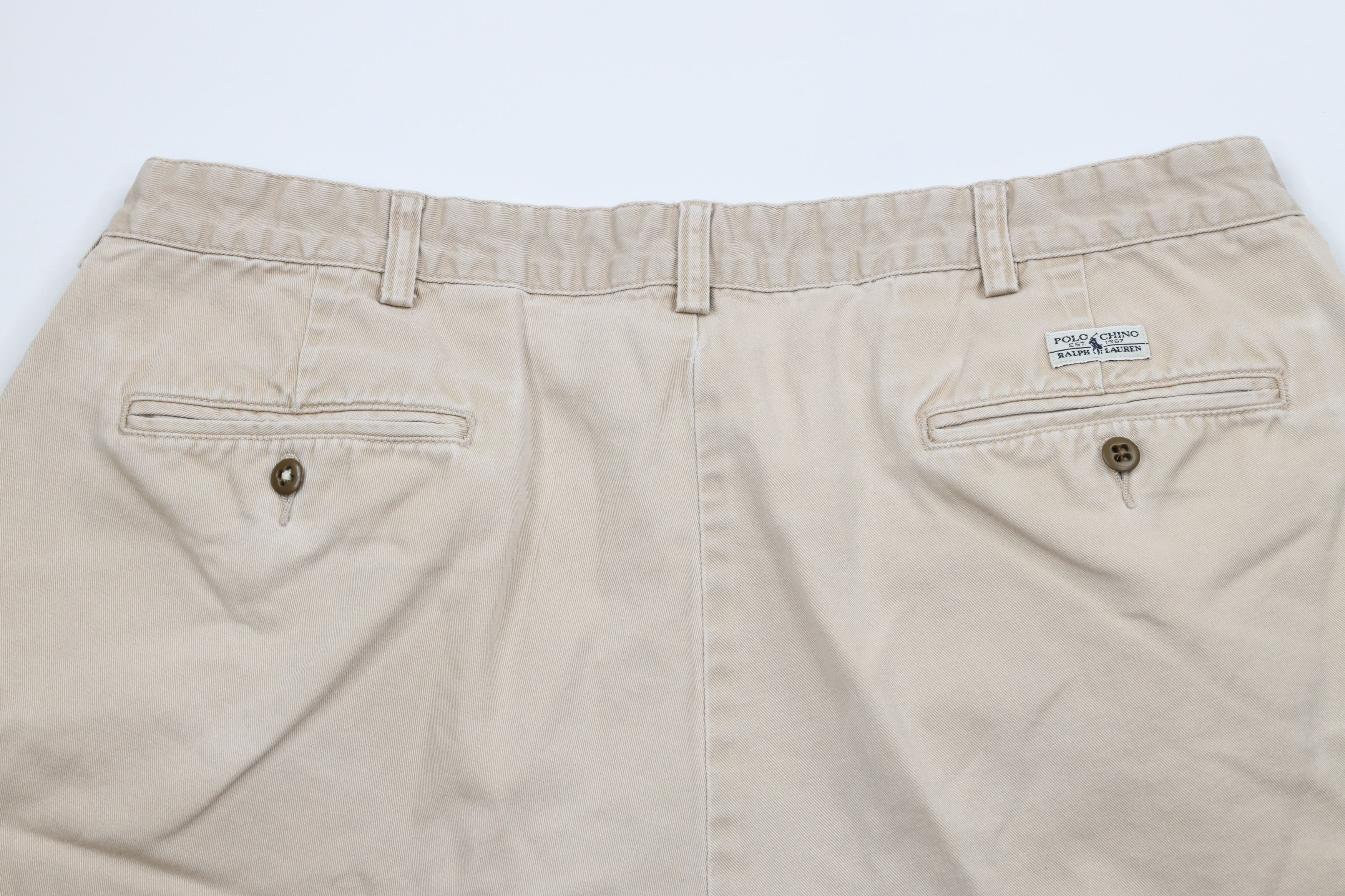 Ralph Lauren × Vintage Vintage 90s Ralph Lauren Knee Pleated Chino Shorts Cotton Size US 36 / EU 52 - 11 Thumbnail