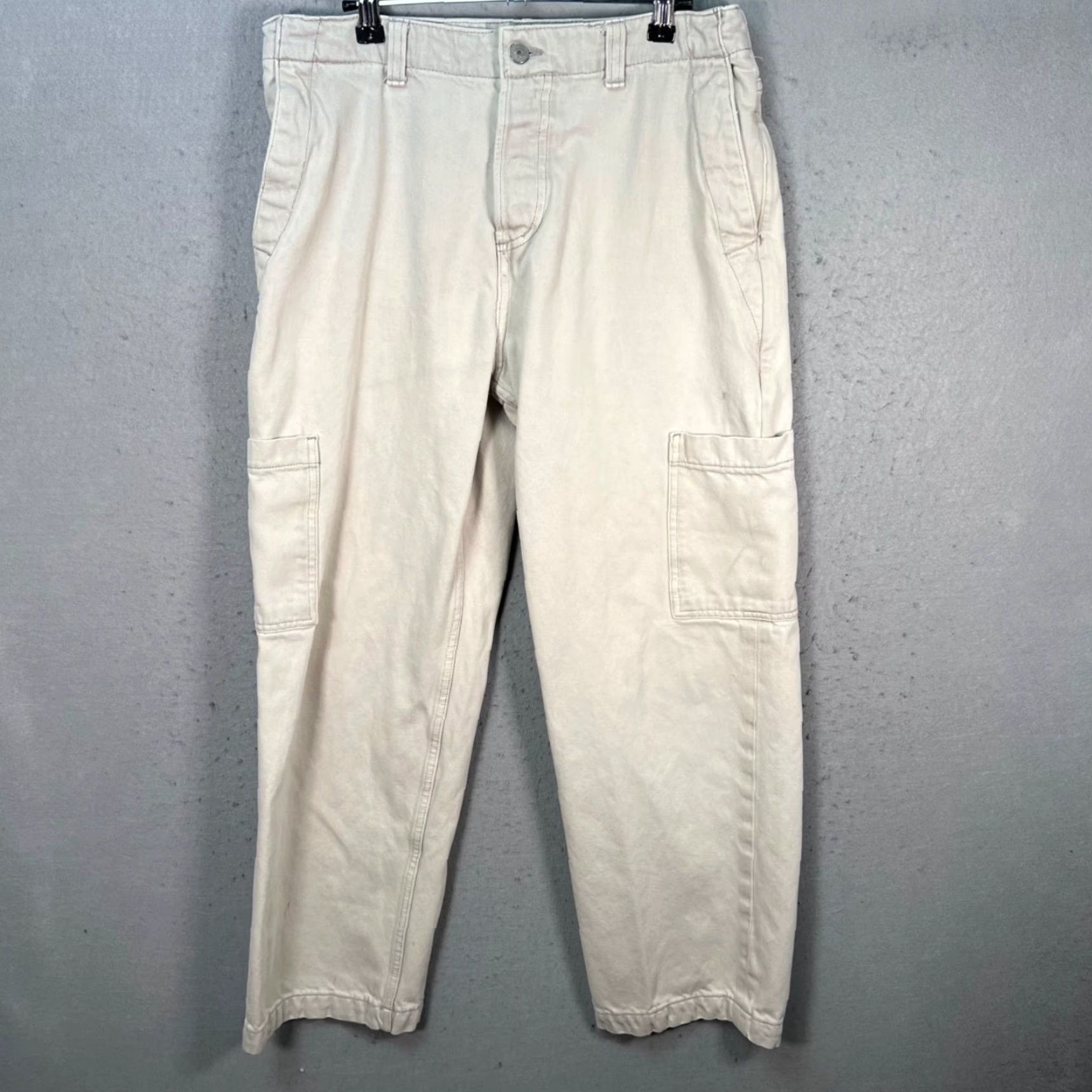 Cos COS Cargo Pants Mens 31 Beige 100% Cotton Straight Leg Casual Pants Mens Size US 31 - 2 Thumbnail