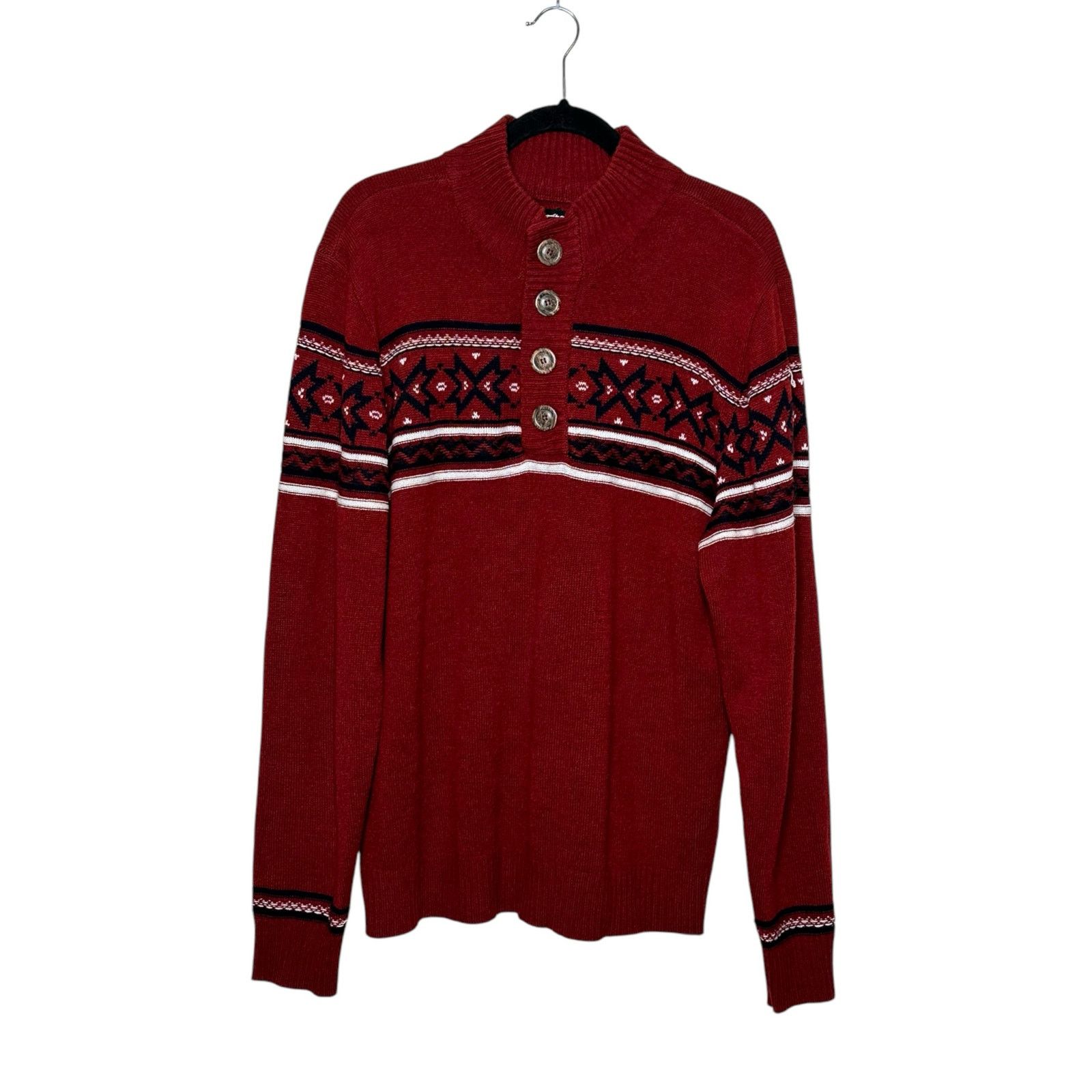 Buffalo David Bitton Buffalo men jeans red winter sweater size XL Size US XL / EU 56 / 4 - 7 Thumbnail