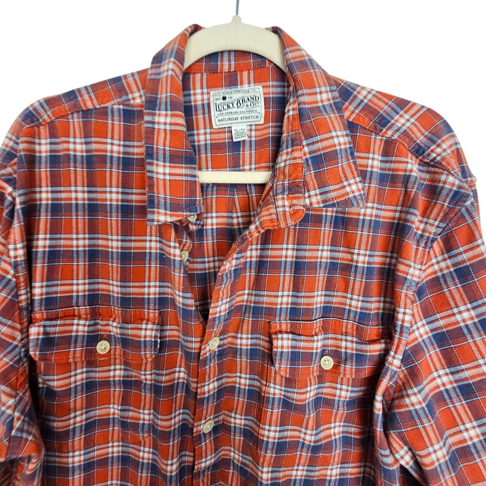 Lucky Brand Lucky Brand Men Plaid Flannel Shirt XL Western Grunge Casual Size US XL / EU 56 / 4 - 2 Thumbnail