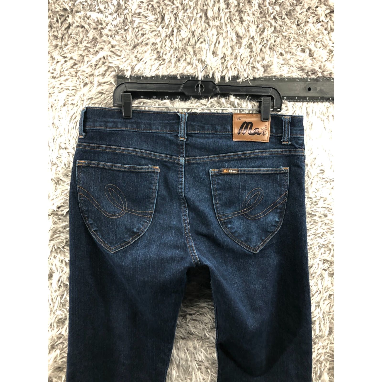Vintage Max Climax Jeans 38 Mens Straight Mid Rise Dark Blue Wash Denim 5-Pocket Regular Fit Belt Loops Size US 38 / EU 54 - 7 Thumbnail