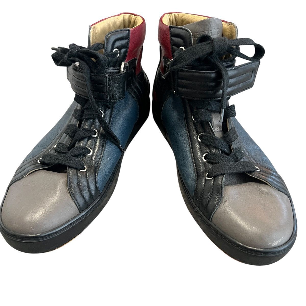 Hermes HERMES Multi-Color High-Top Smooth Leather Sneakers Size US 8 / EU 41 - 3 Thumbnail