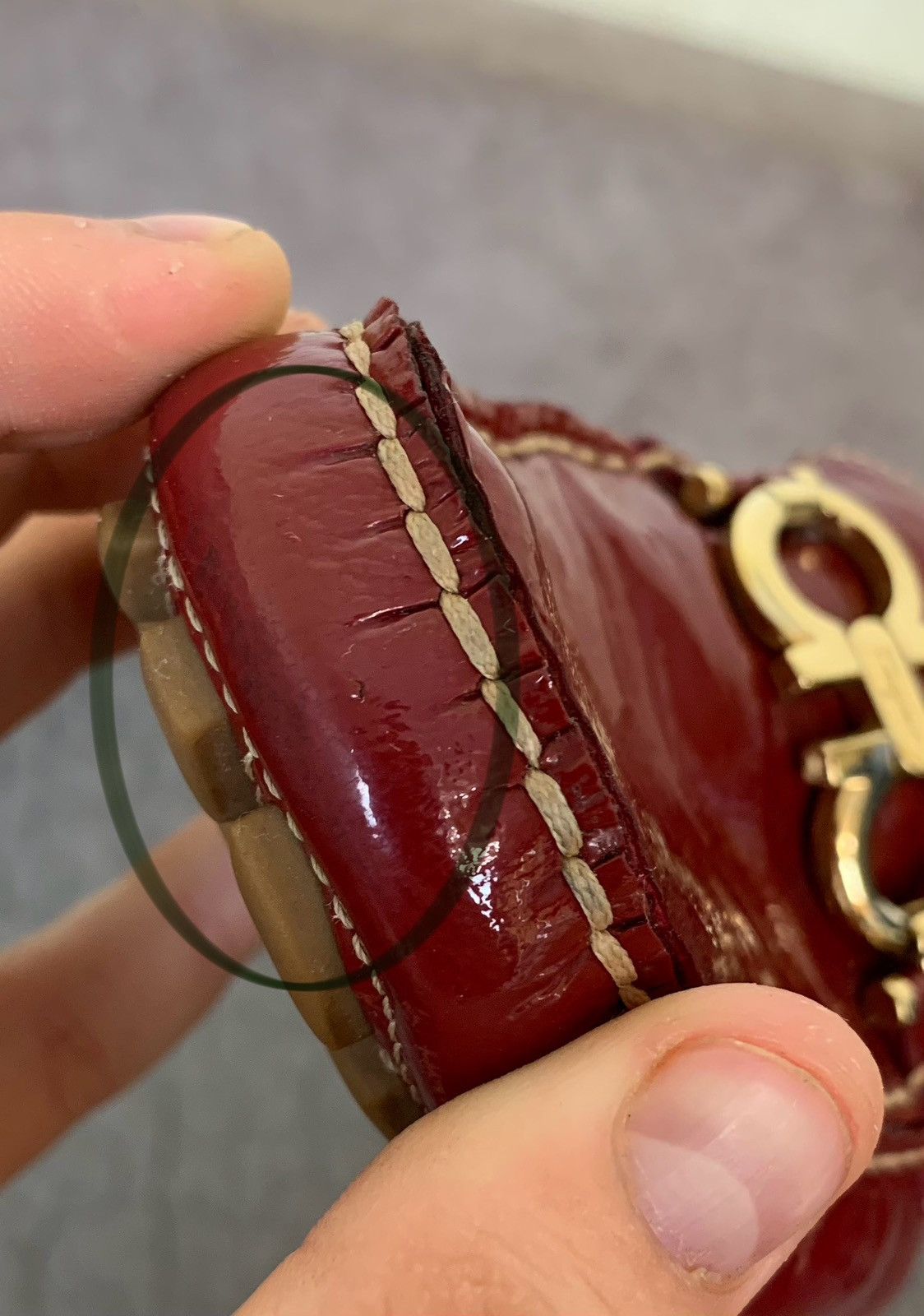 Salvatore Ferragamo Salvatore Ferragamo Womens Gancini Bit Patent Loafers Size US 7 / IT 37 - 9 Thumbnail