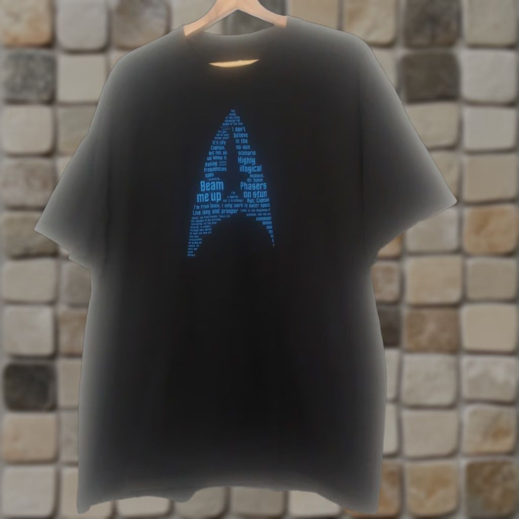 Hanes Star Trek Shirt 2XL Delta Shield Sci Fi Star Trek Quotes Trekkie TV Blue Black Crew Neck Hanes Graphic Print Men Regular Shirt Size US XXL / EU 58 / 5 - 1 Thumbnail