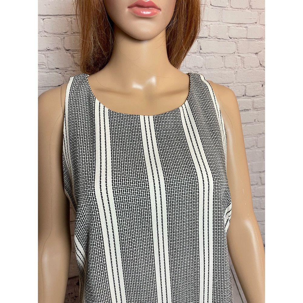 Ann Taylor NWT New $129 Ann Taylor Black White Sleeveless Cotton Dress Size XL / US 12-14 / IT 48-50 - 3 Thumbnail