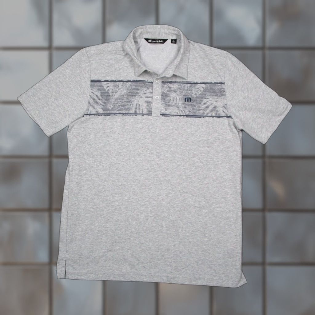 TravisMathew Travis Mathew Polo Mens Large Gray Make Camp Golf Performance Golf Size US L / EU 52-54 / 3 - 1 Thumbnail