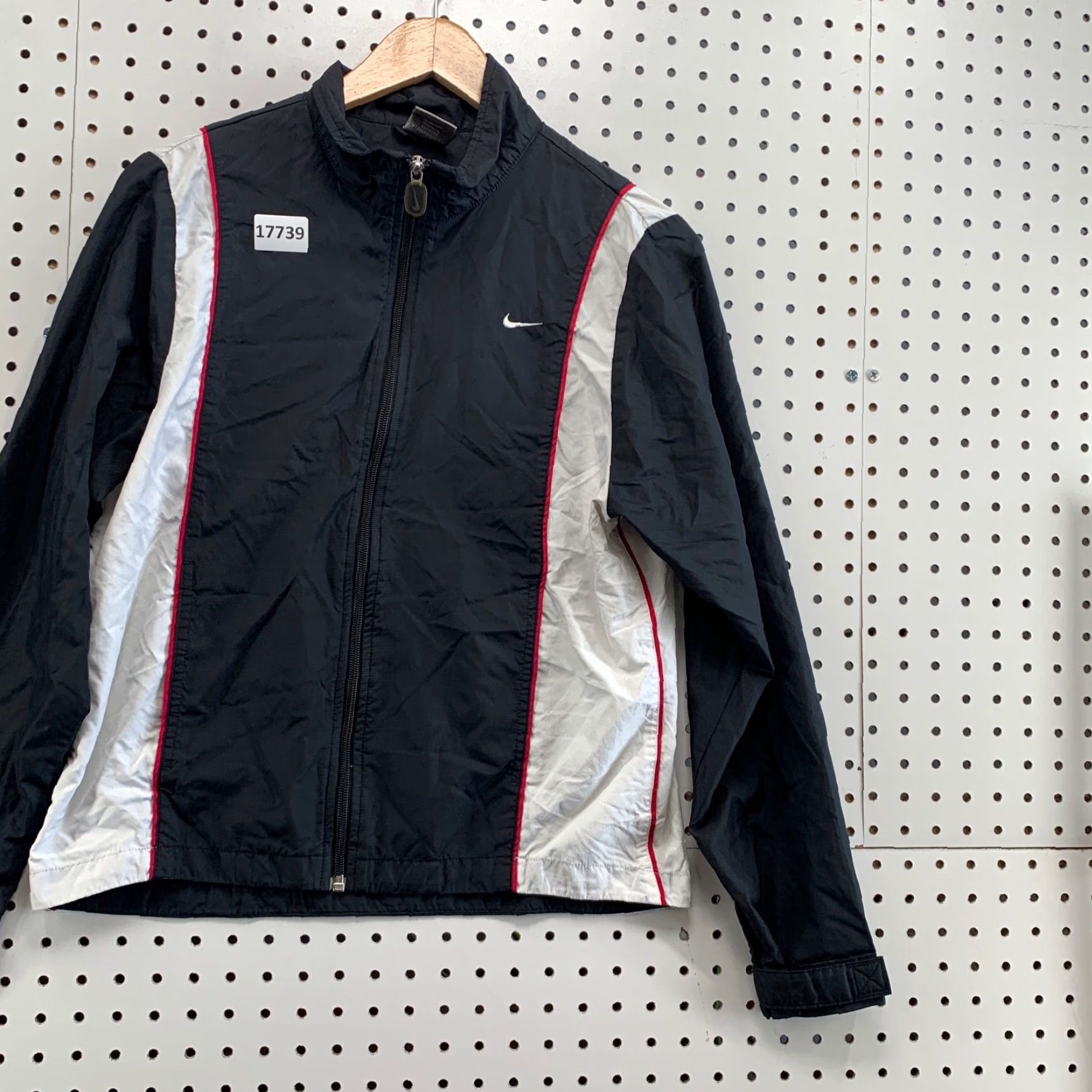 Nike VTG Nike Windbreaker Lined Black Jacket Women M 90s Embroider Swoosh Silk Screen? Size M / US 6-8 / IT 42-44 - 4 Thumbnail