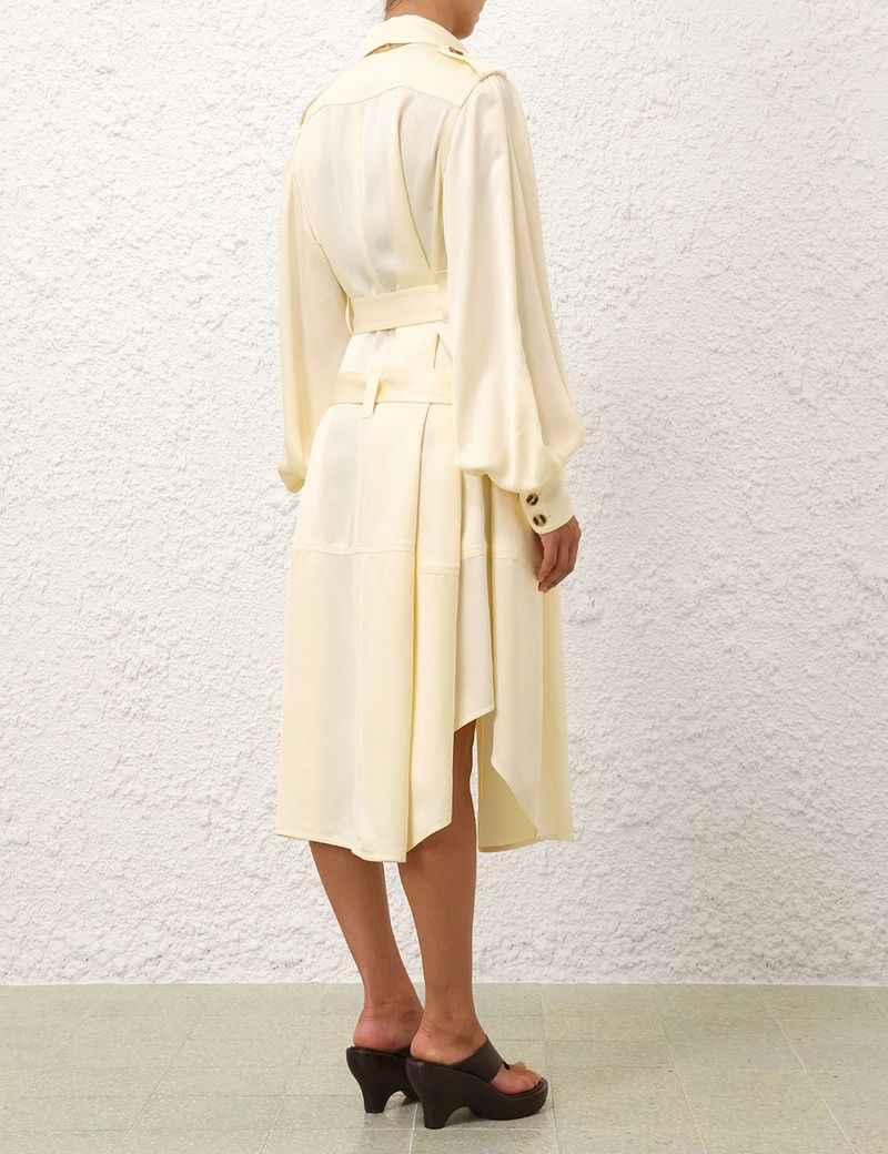 Zimmermann oc11z0226 Balance Cargo Midi Dress In Lemon Size L / US 10 / IT 46 - 4 Thumbnail