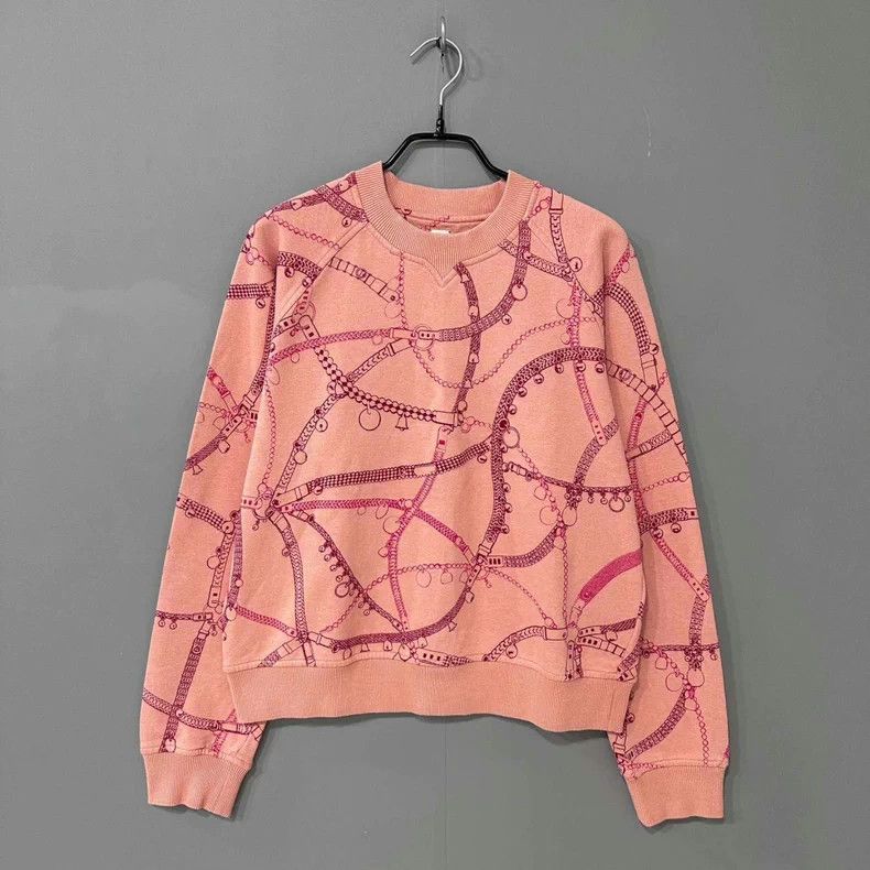 Hermes Hermes Ribbed Crewneck Print Sweater - dmc Size US XL / EU 56 / 4 - 1 Thumbnail
