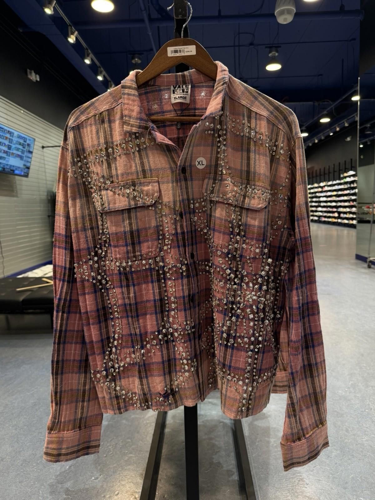 Valley Dreams Crystal Stone Flannel Size (XL) New Pink