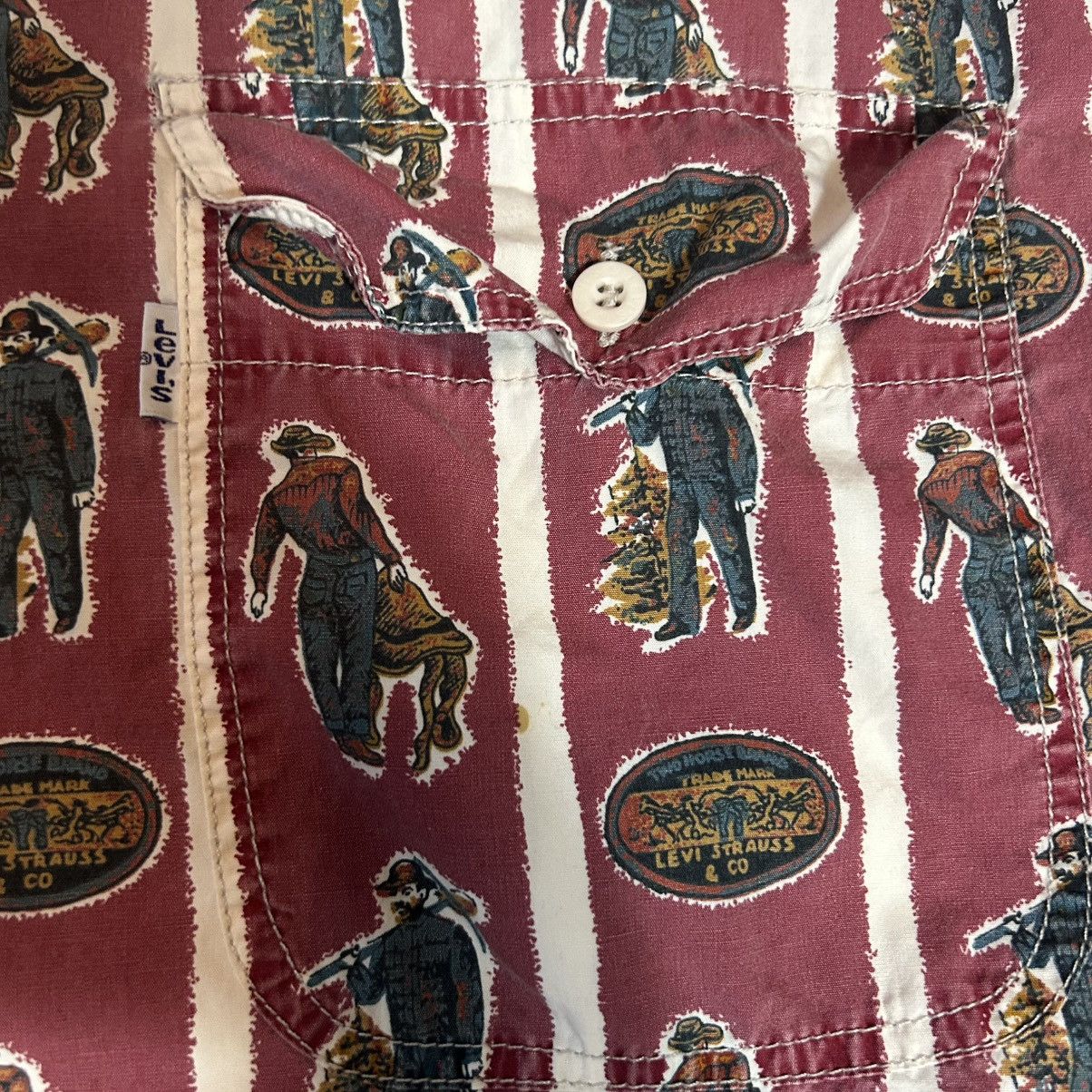 Levi's Vintage 90s Levis Western Cowboy Theme All Over Print Shirt Size US L / EU 52-54 / 3 - 4 Thumbnail