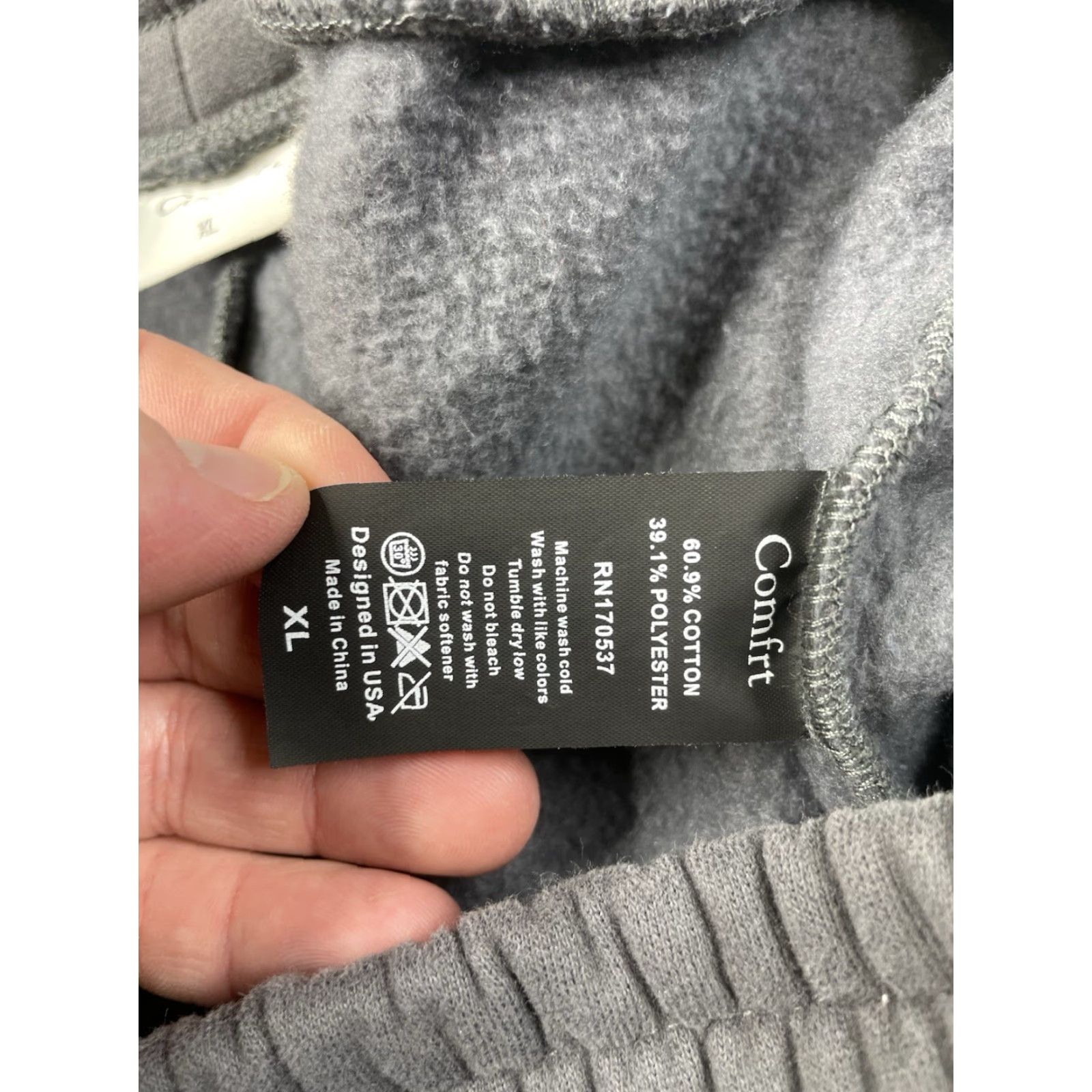 Vintage Comfrt Sweatpants Steel Grey Fleece Elastic Waist Pockets Tapered Women’s XL Unisex Adults Gray Regular XL Pants Women’s Size 40" / US 18 - 6 Thumbnail