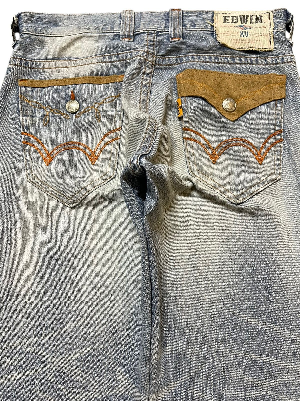 Edwin Edwin XV Exclusive Vintage Light Wash Distress Wide Leg Jean Size US 32 / EU 48 - 5 Thumbnail