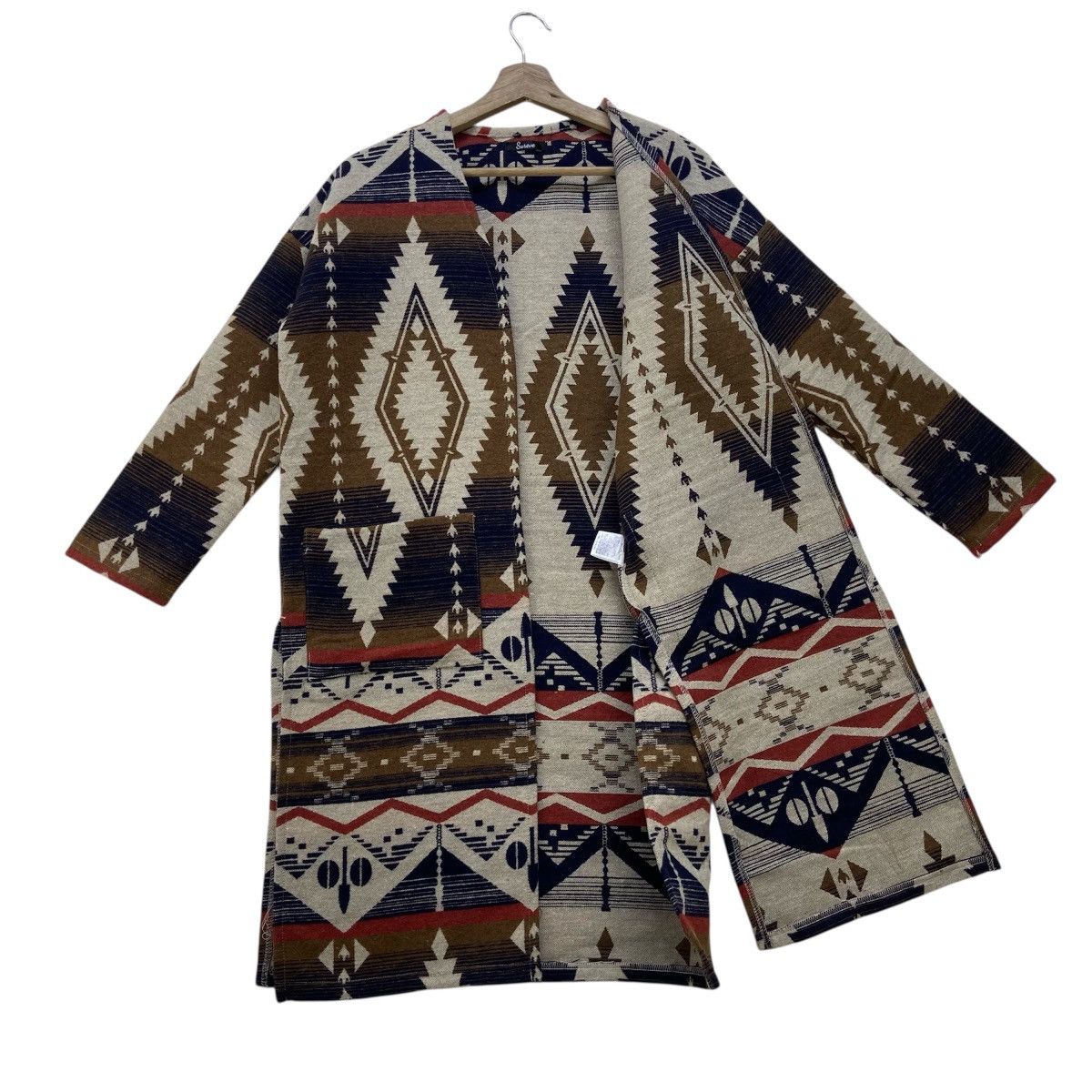 Japanese Brand Japanese Brand Native Fleece Buttonless Long Cardigan Size M / US 6-8 / IT 42-44 - 2 Thumbnail