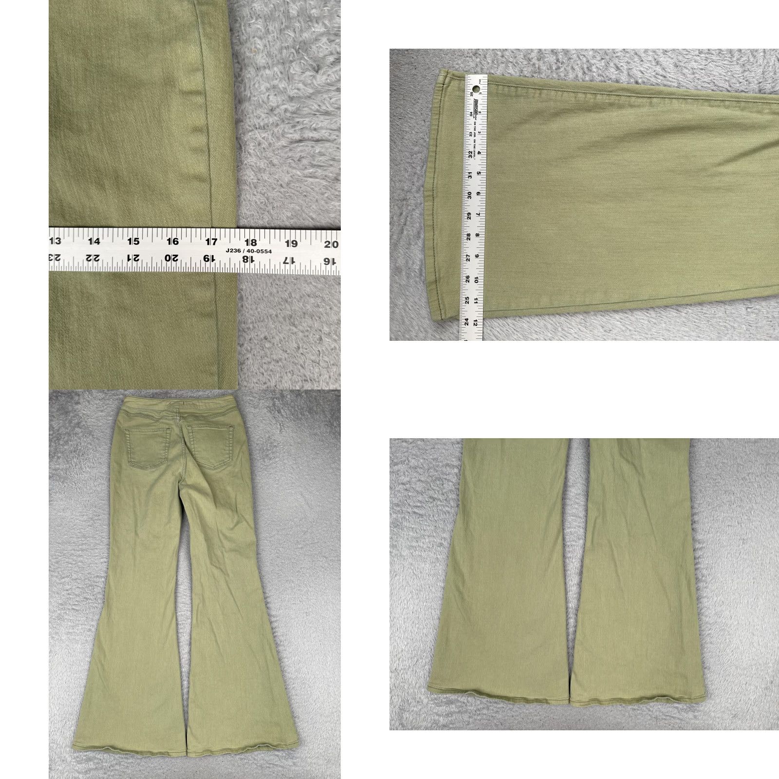 Forever 21 FOREVER 21 Flare Jeans Womens 30 Green High Rise Light Wash Denim Wide Leg 28x31 Size 30" / US 8 / IT 44 - 9 Thumbnail