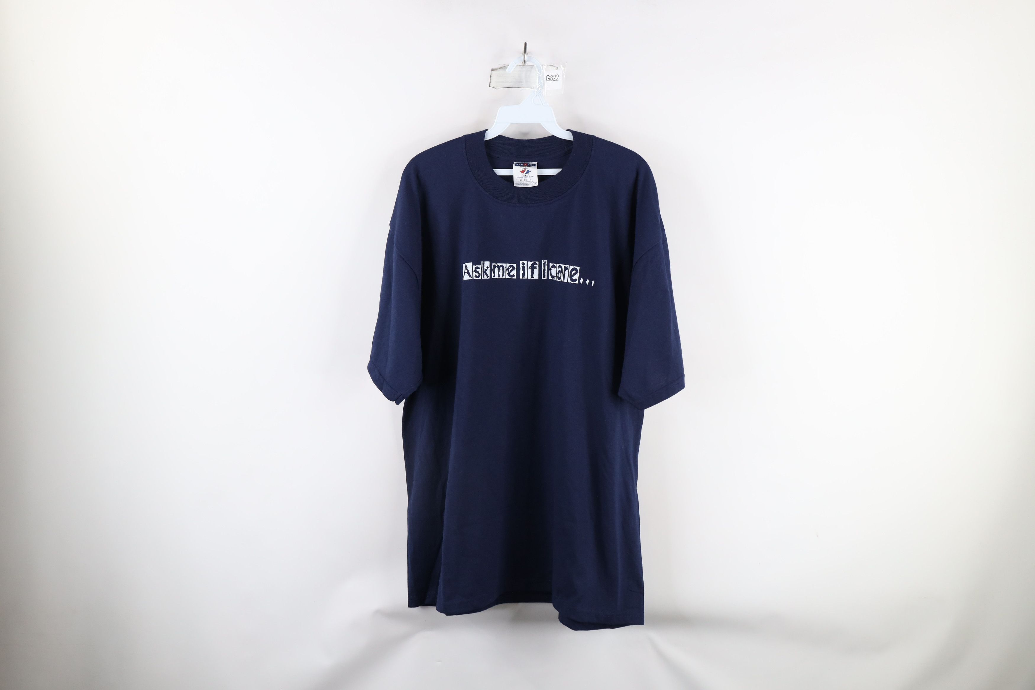 Vintage Vintage 90s Streetwear Ask Me If I Care Short Sleeve T-Shirt Size US XL / EU 56 / 4 - 1 Thumbnail