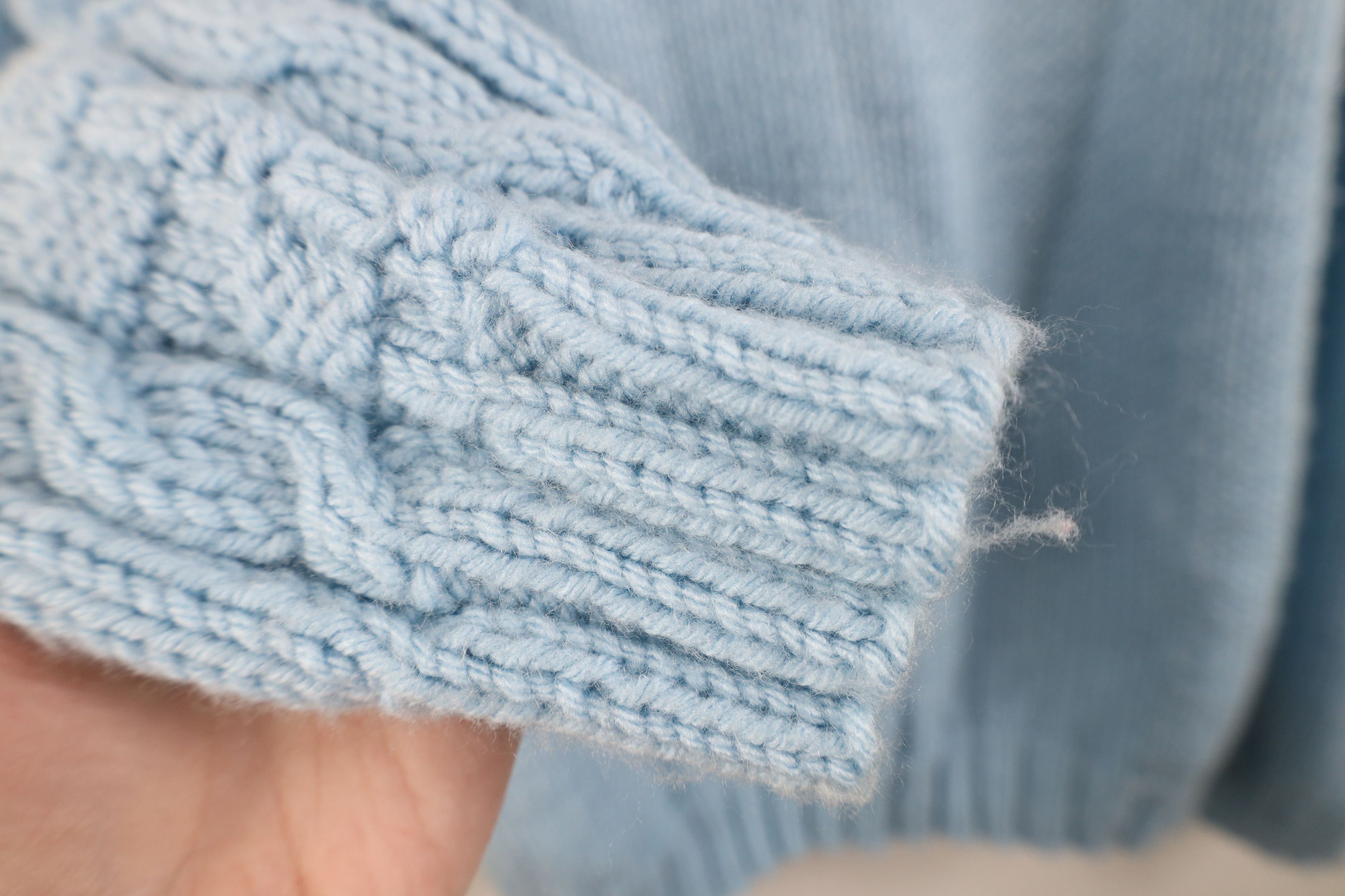 Vintage Vintage 70s Streetwear Chunky Ribbed Cable Knit Sweater Blue Size XXL / US 16-18 / IT 52-54 - 7 Thumbnail