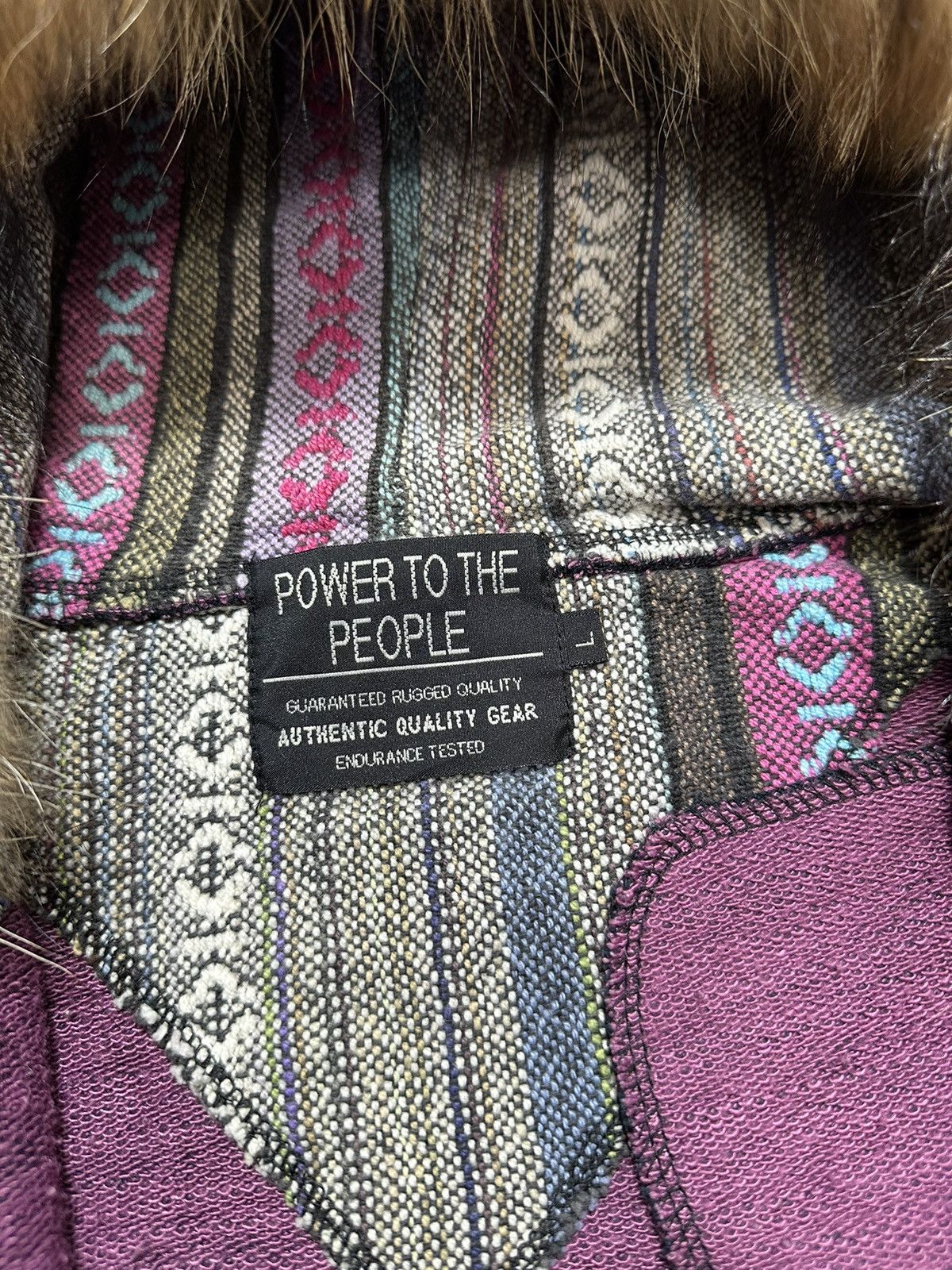 PPFM PERFECT FADED DISTRESSED POWER TO THE PEOPLE FUR ZIP HOODIE Size US M / EU 48-50 / 2 - 7 Thumbnail