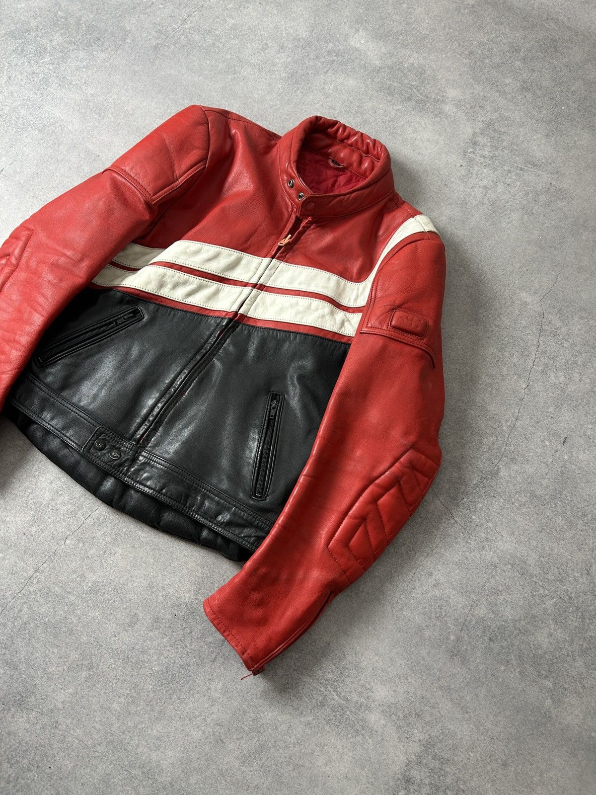 Genuine Leather Vintage IXS red Moto leather jacket mens 90s Size US M / EU 48-50 / 2 - 5 Thumbnail