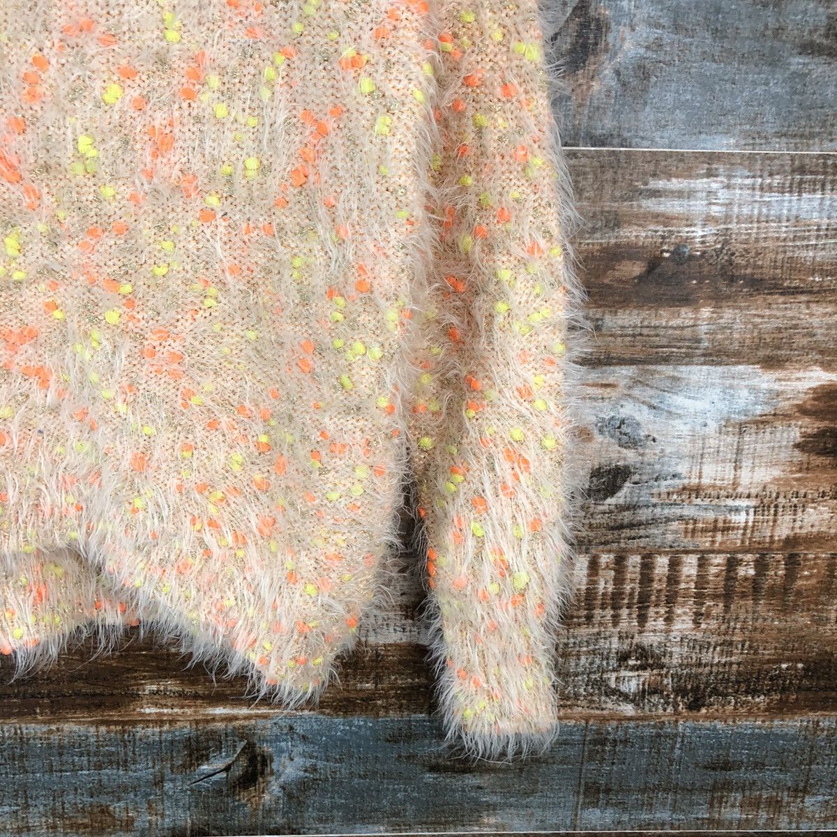 Homespun Knitwear Muzak Orange mohair fur shaggy Knitwear #A1738 Size S / US 4 / IT 40 - 8 Thumbnail