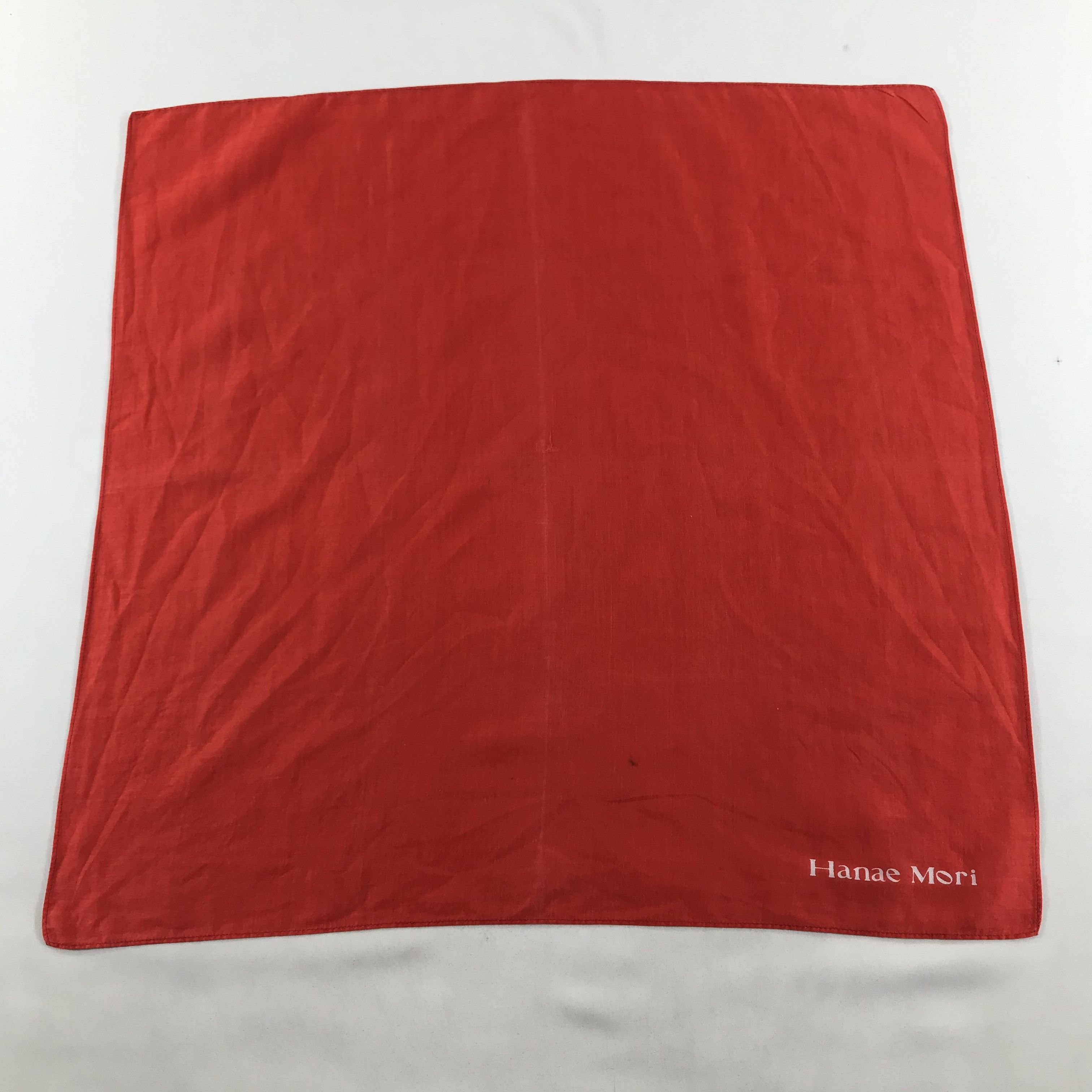 Hanae Mori Hanae Mori Plain Red Handkerchief Neckerchief Bandana H64 Size ONE SIZE - 1 Thumbnail