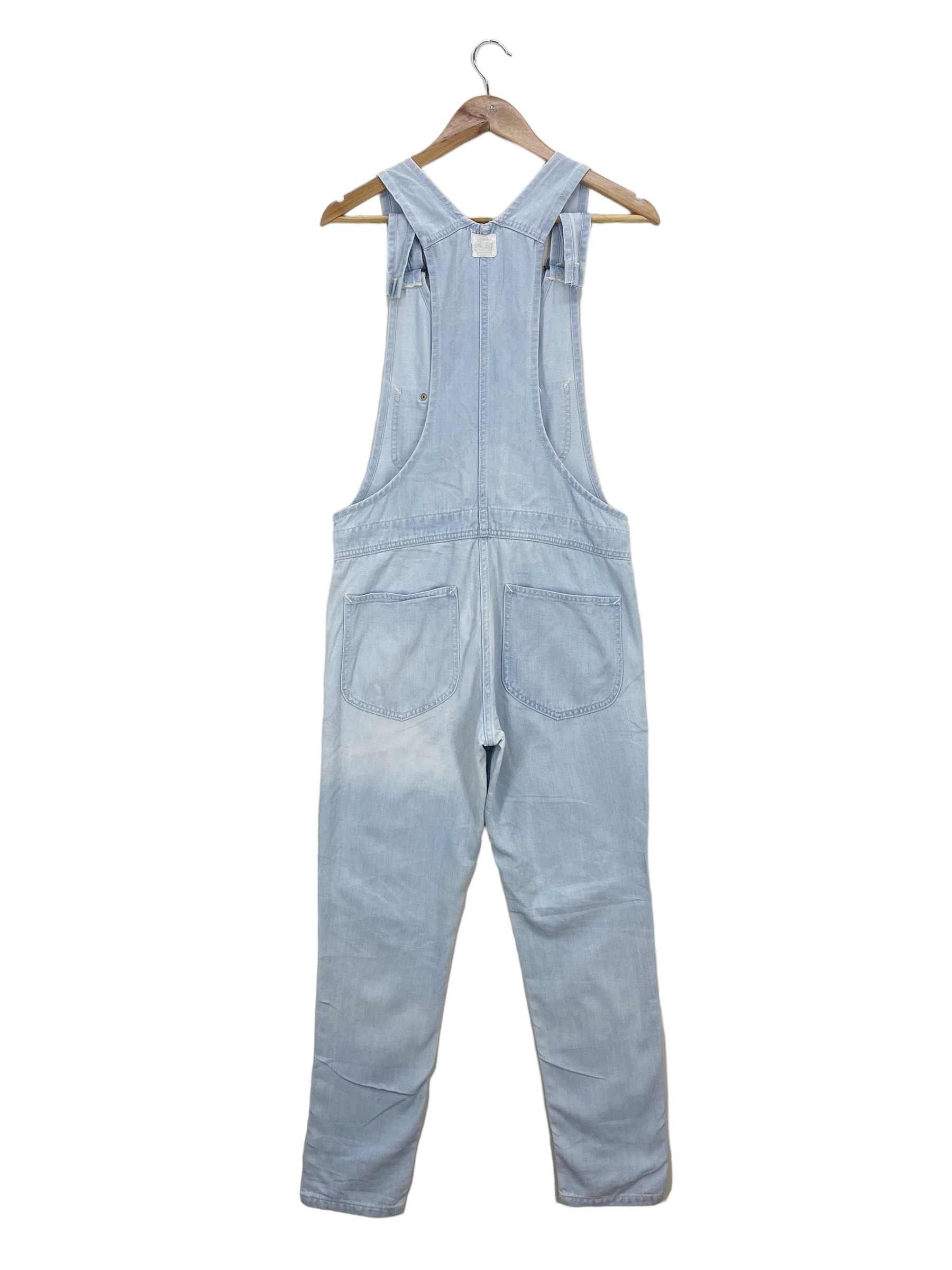 Lee × Vintage Lee Carpenter Bib Overalls Light Wash Jeans Size US 32 / EU 48 - 1 Thumbnail