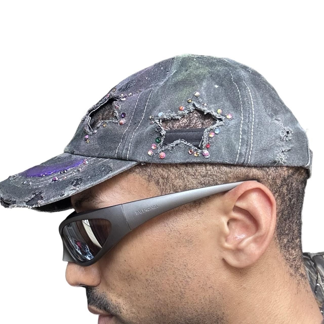 Other ASTROBOI* 'Shooting Stars' Black Rhinestone Y2K Hat Size ONE SIZE - 8 Thumbnail