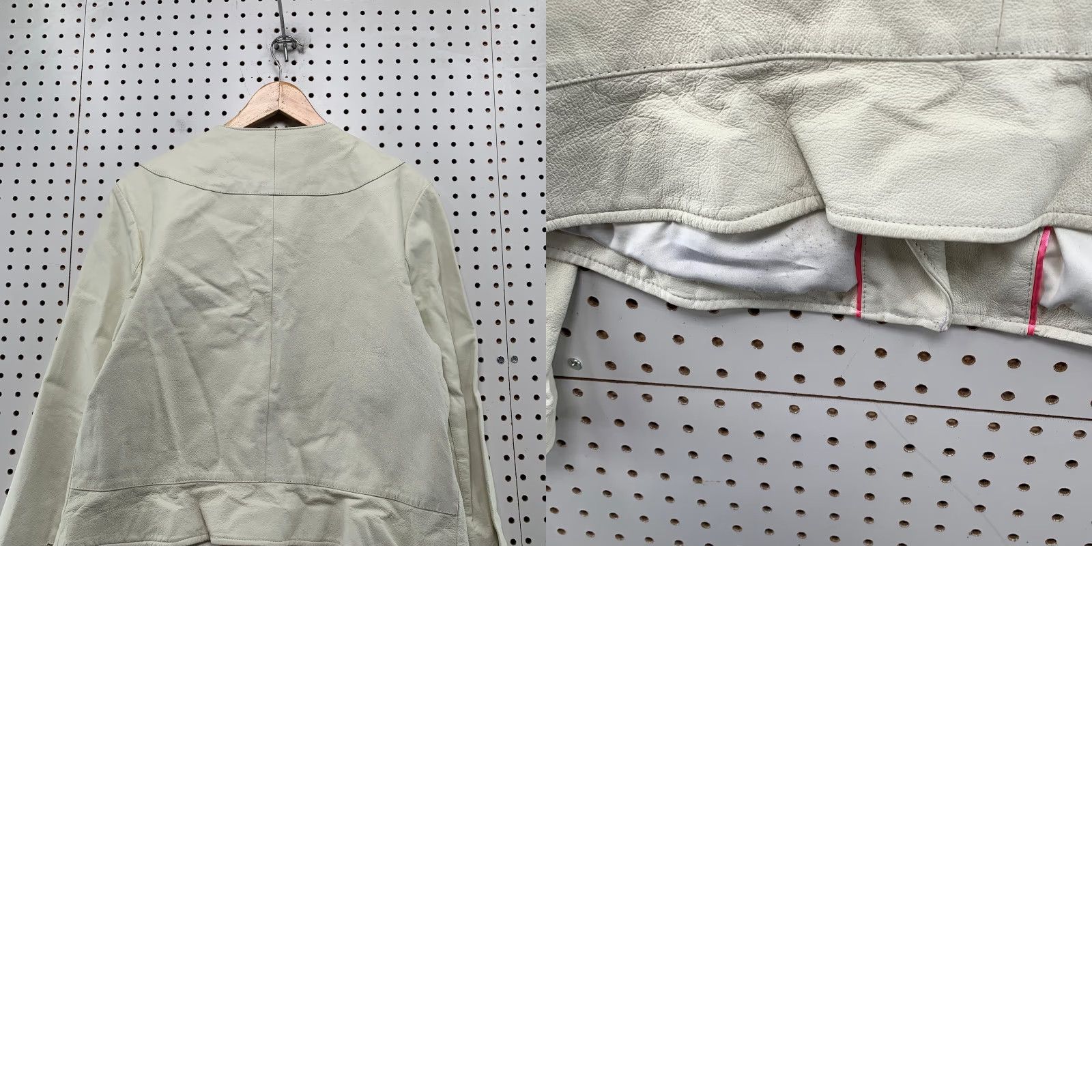 Victoria's Secret Victoria's Secret Leather Motorcycle Jacket Womens XL White Slant Zip Biker Size XL / US 12-14 / IT 48-50 - 11 Thumbnail